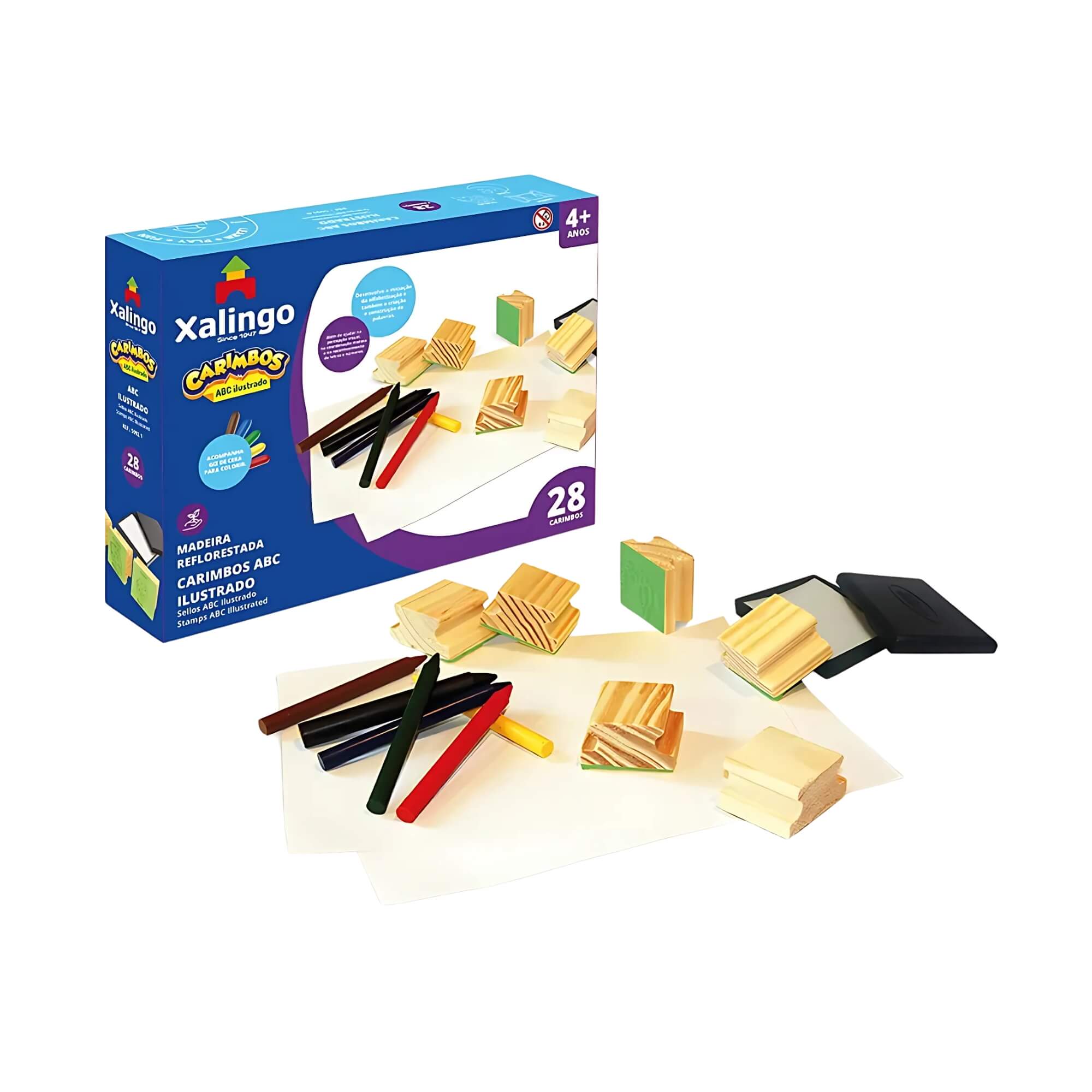 Brinquedo Infantil Carimbos Educativos ABC Ilustrado Xalingo - 50921
