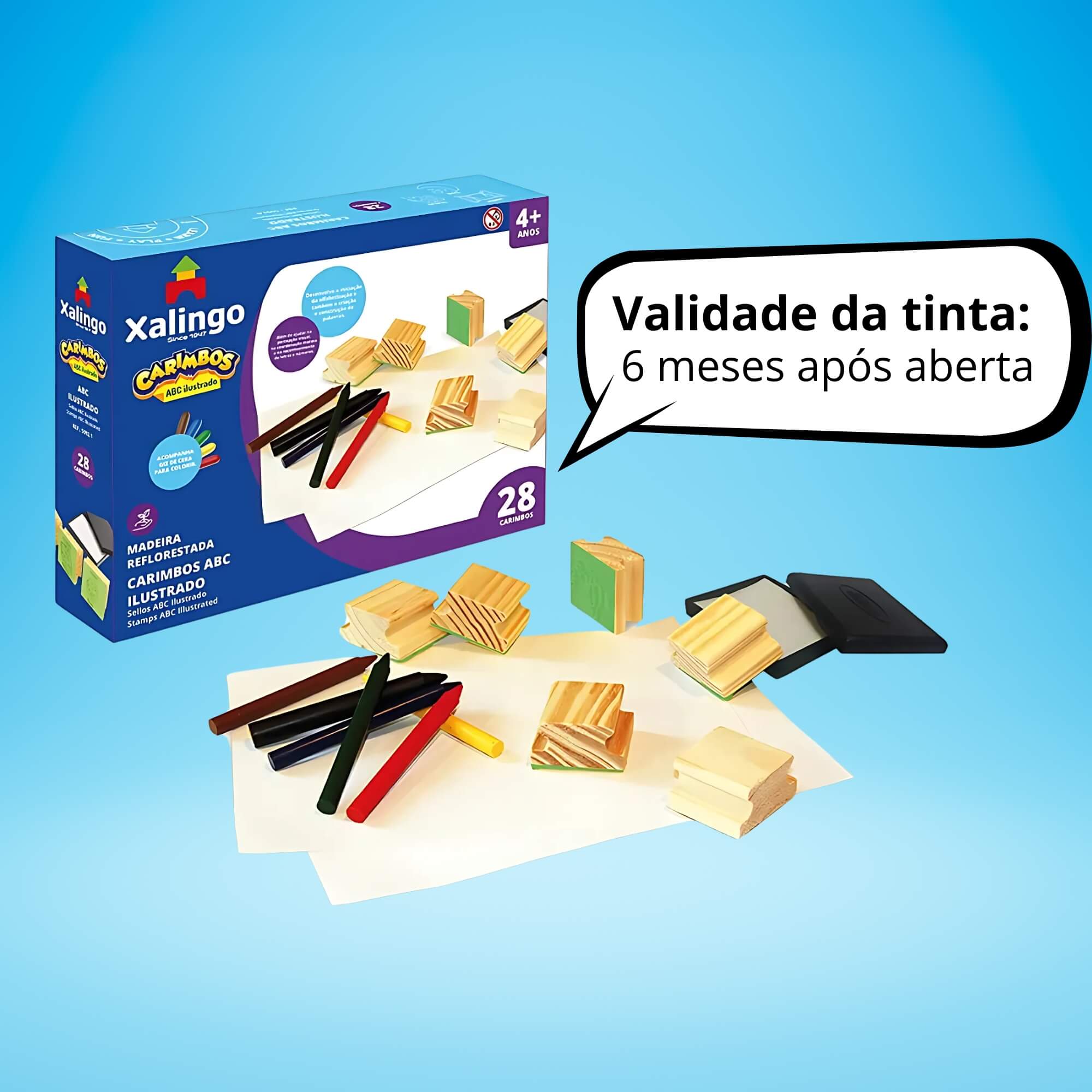 Brinquedo Infantil Carimbos Educativos ABC Ilustrado Xalingo - 50921
