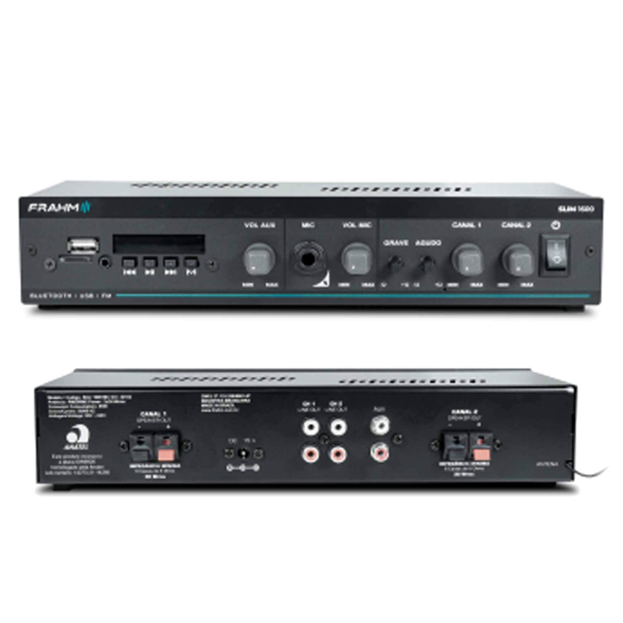 COMP Amplificador Receiver Bluetooth 5.0 SLIM + 2 Pares de Caixa Leson Ambiente