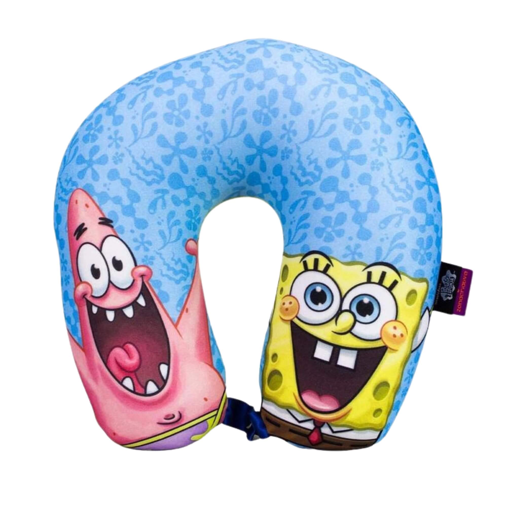 Almofada Pescoço Bob Esponja Microperolas Viagem Zona Criativa - 10065123
