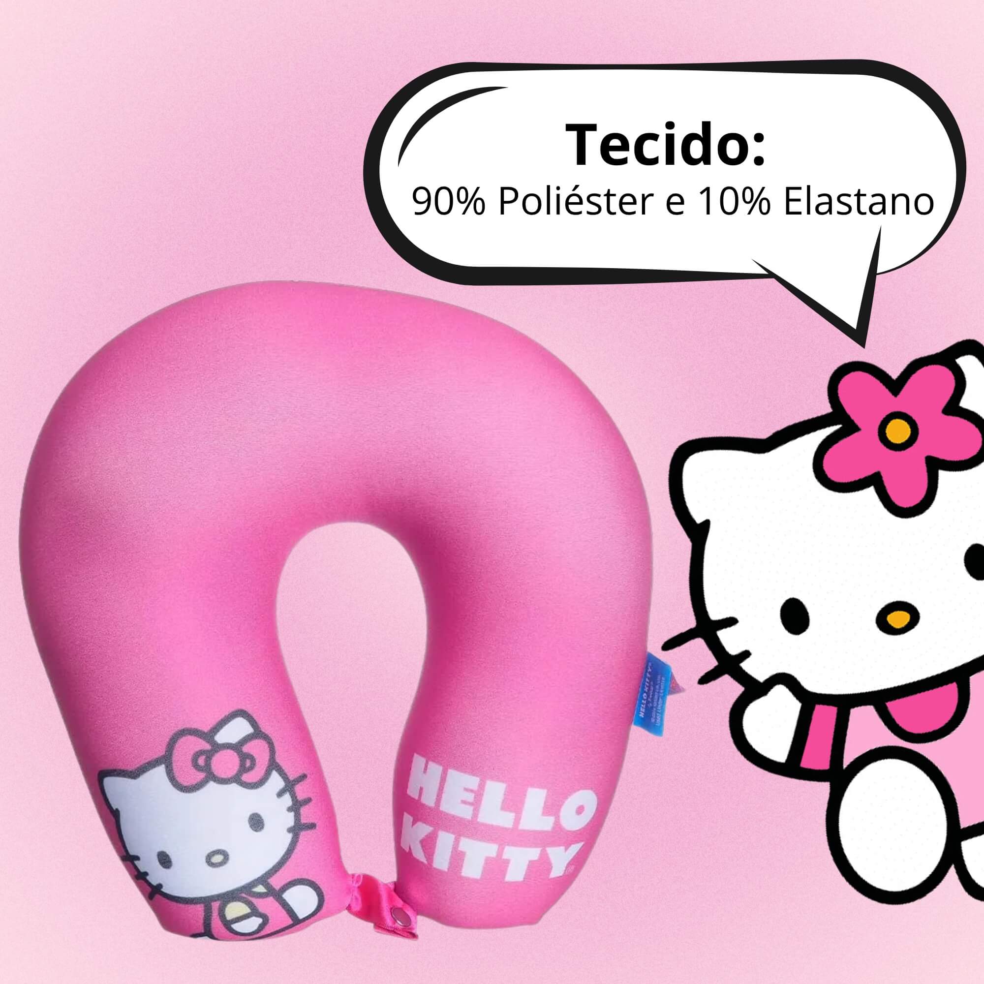 Almofada Pescoço Hello Kitty Microperolas Zona Criativa - 10065323