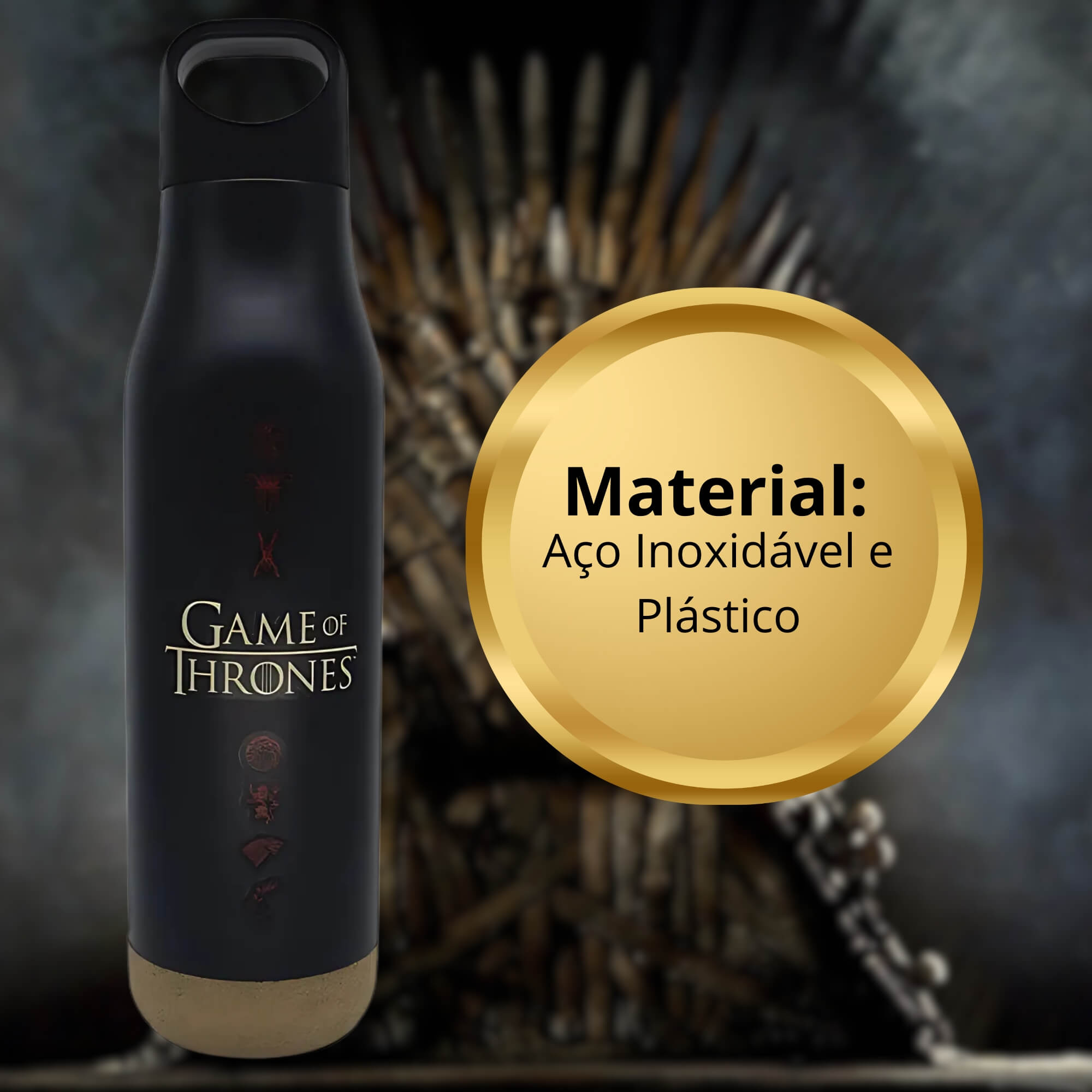 Garrafa Corky Emborrachada 500ml Game of Thrones Zona Criativa - 10072710