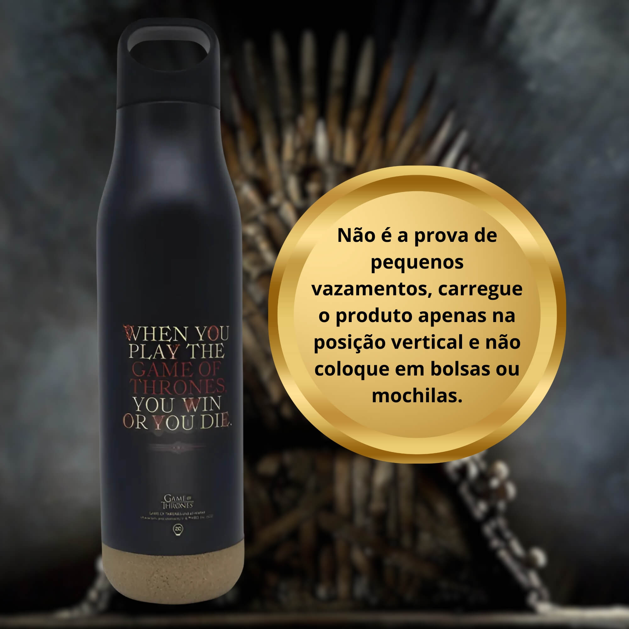 Garrafa Corky Emborrachada 500ml Game of Thrones Zona Criativa - 10072710
