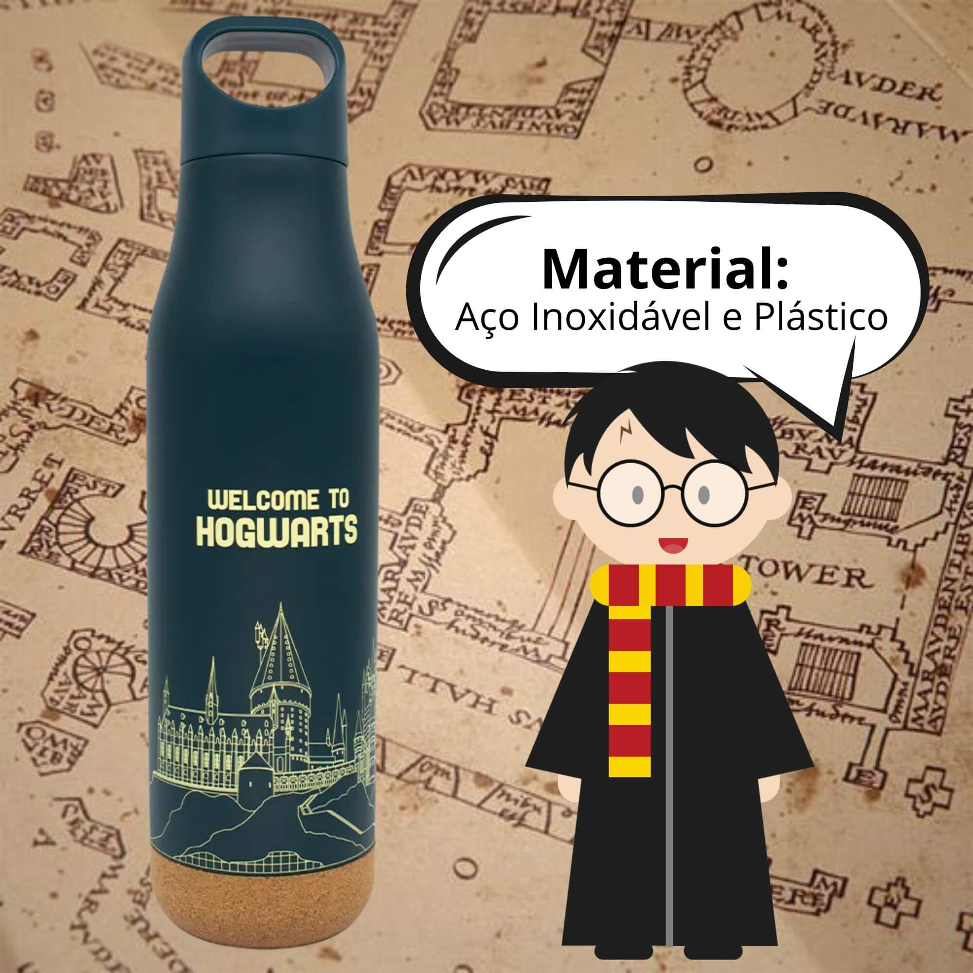 Garrafa Corky Emborrachada 500ml Hogwarts Harry Potter Zona Criativa - 10072716