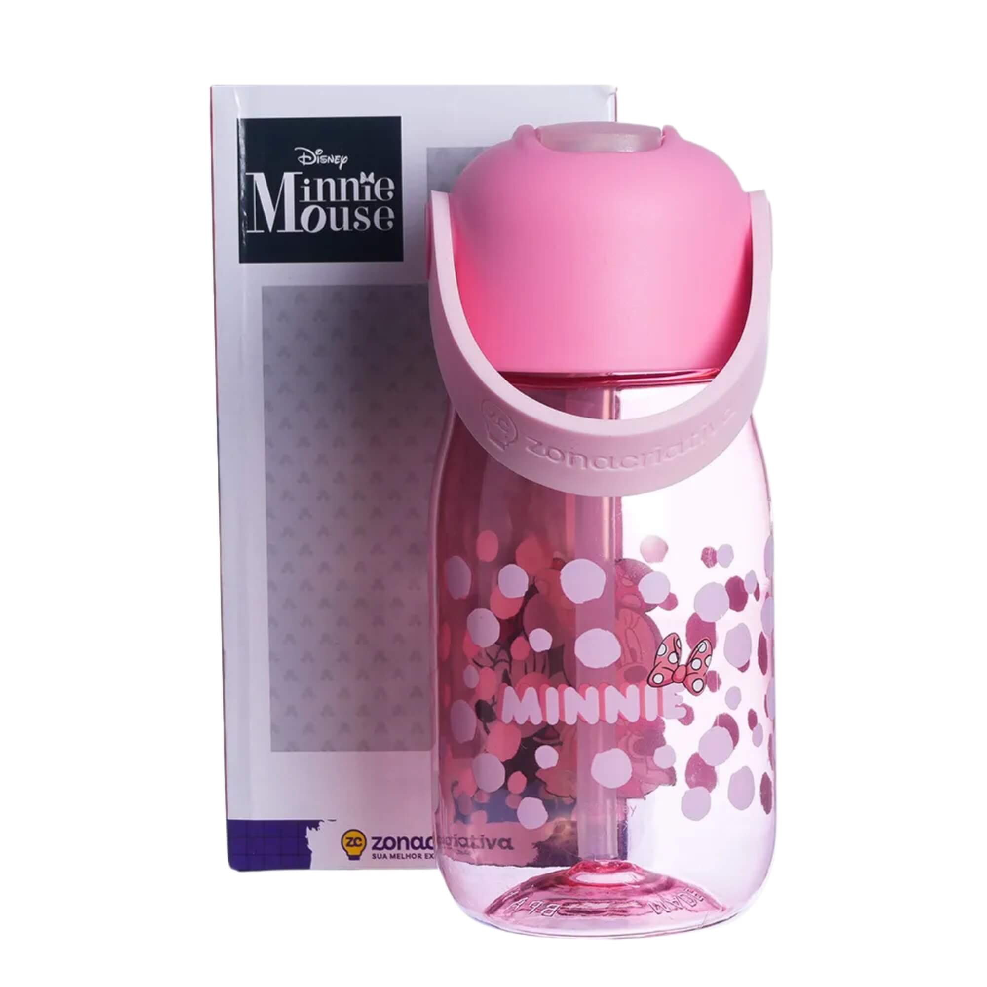 Garrafa Flip Infantil Minnie 400ml Disney Zona Criativa - 10072887