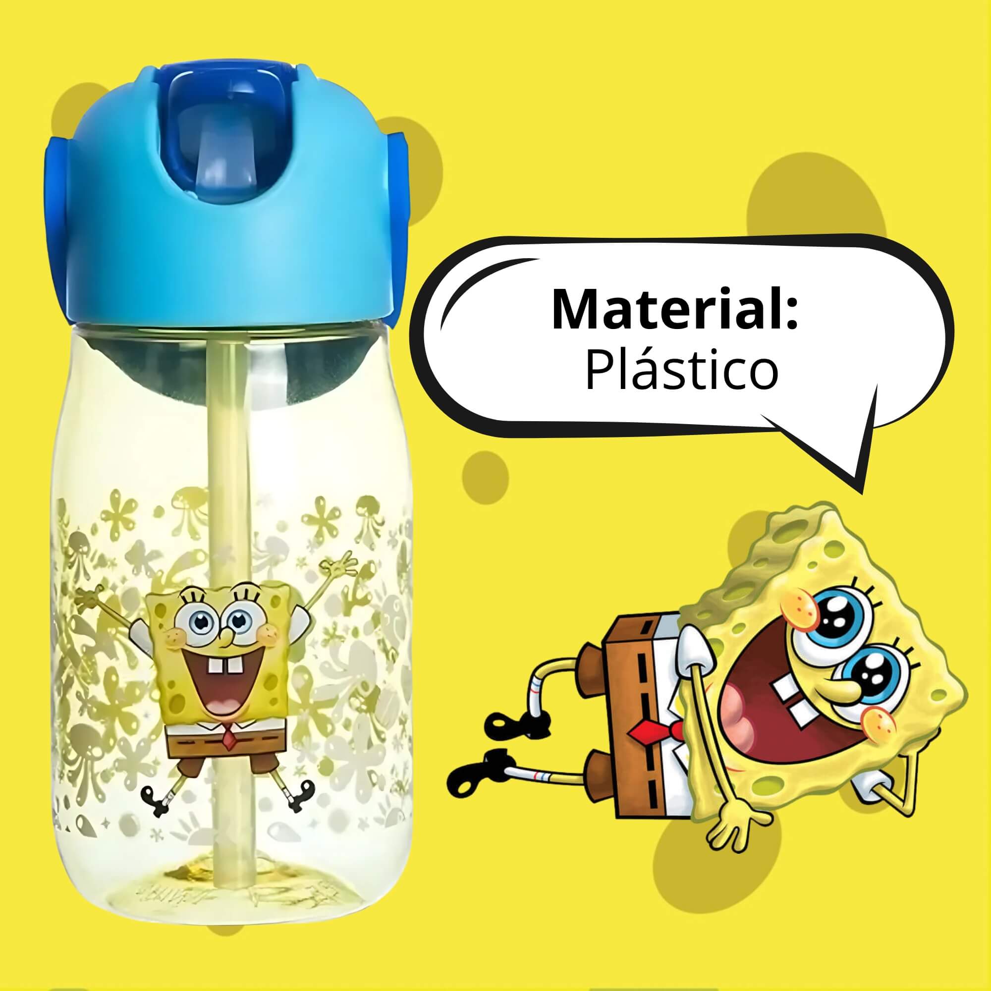 Garrafa Flip 400ml Infantil Bob Esponja Zona Criativa - 10072895