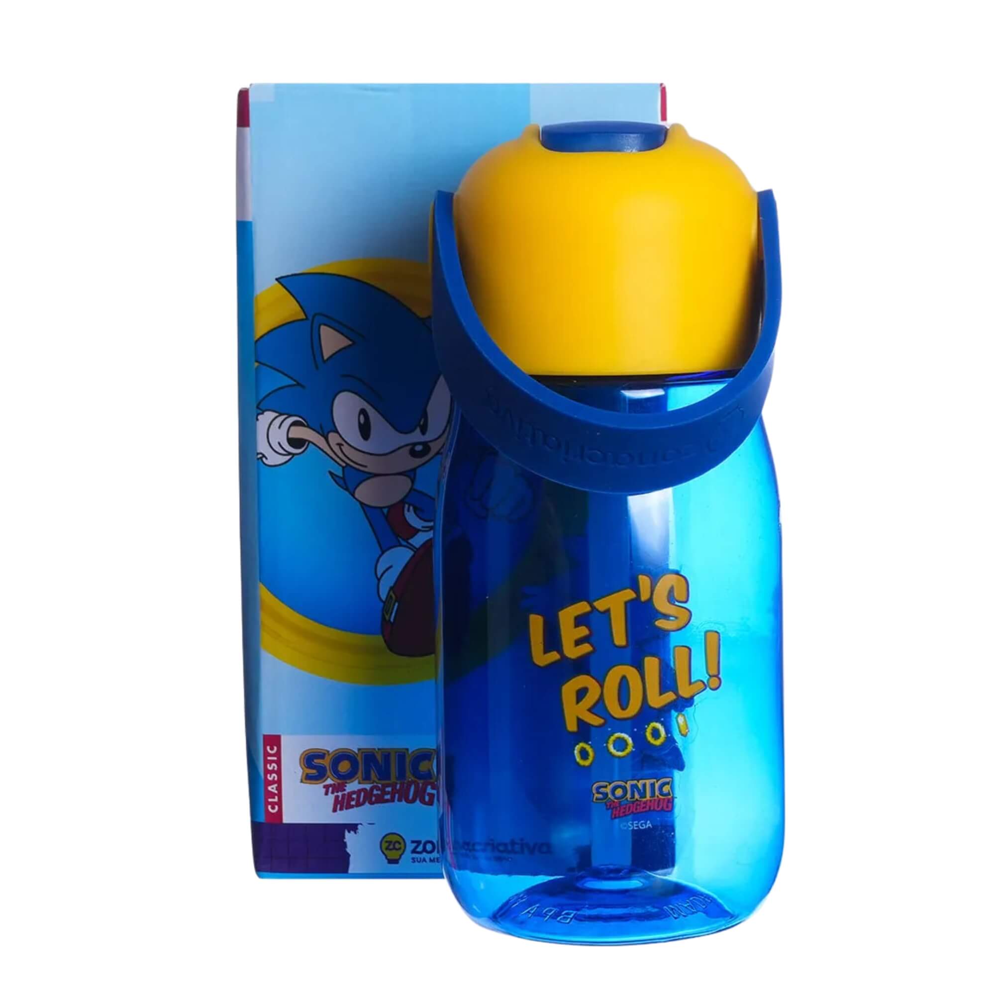 Garrafa Flip Infantil Sonic 400ml Zona Criativa - 10072896