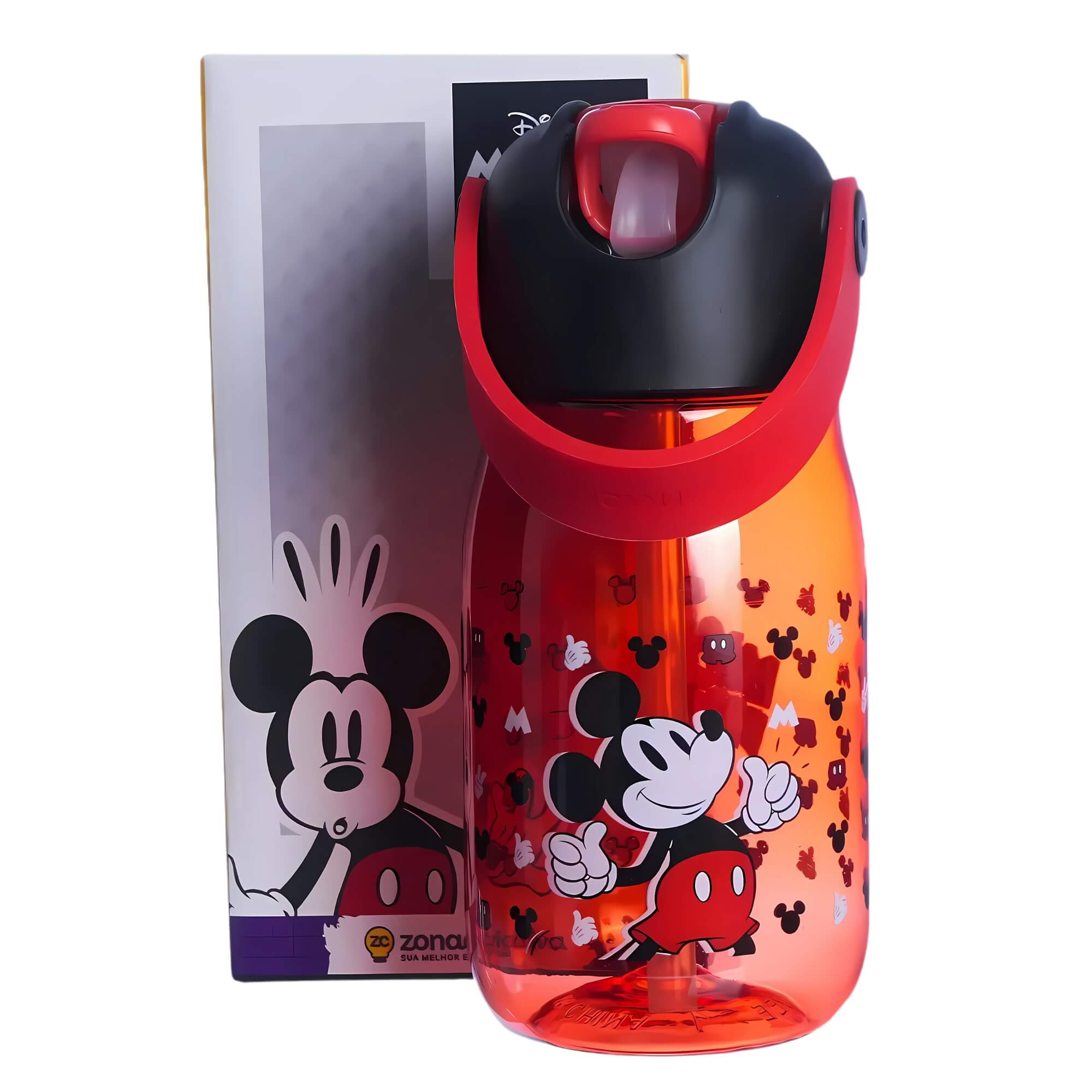 Garrafa Flip Infantil Mickey Mouse 400ml Disney Zona Criativa - 10072903