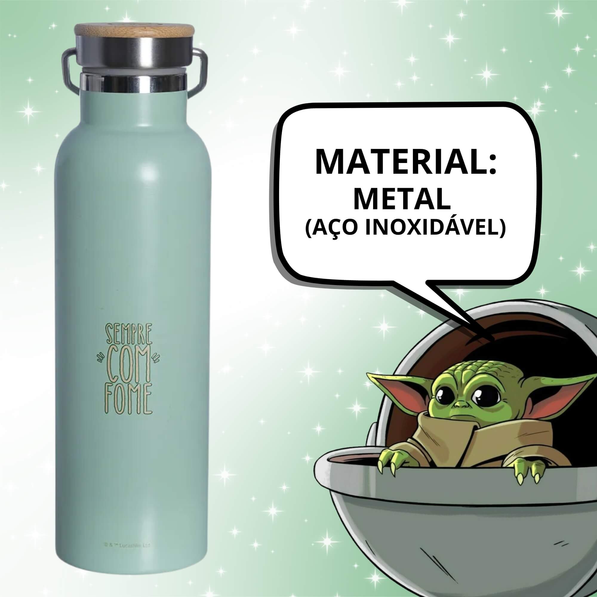 Garrafa Térmica Camp Baby Yoda 600ml Star Wars Zona Criativa - 10073204