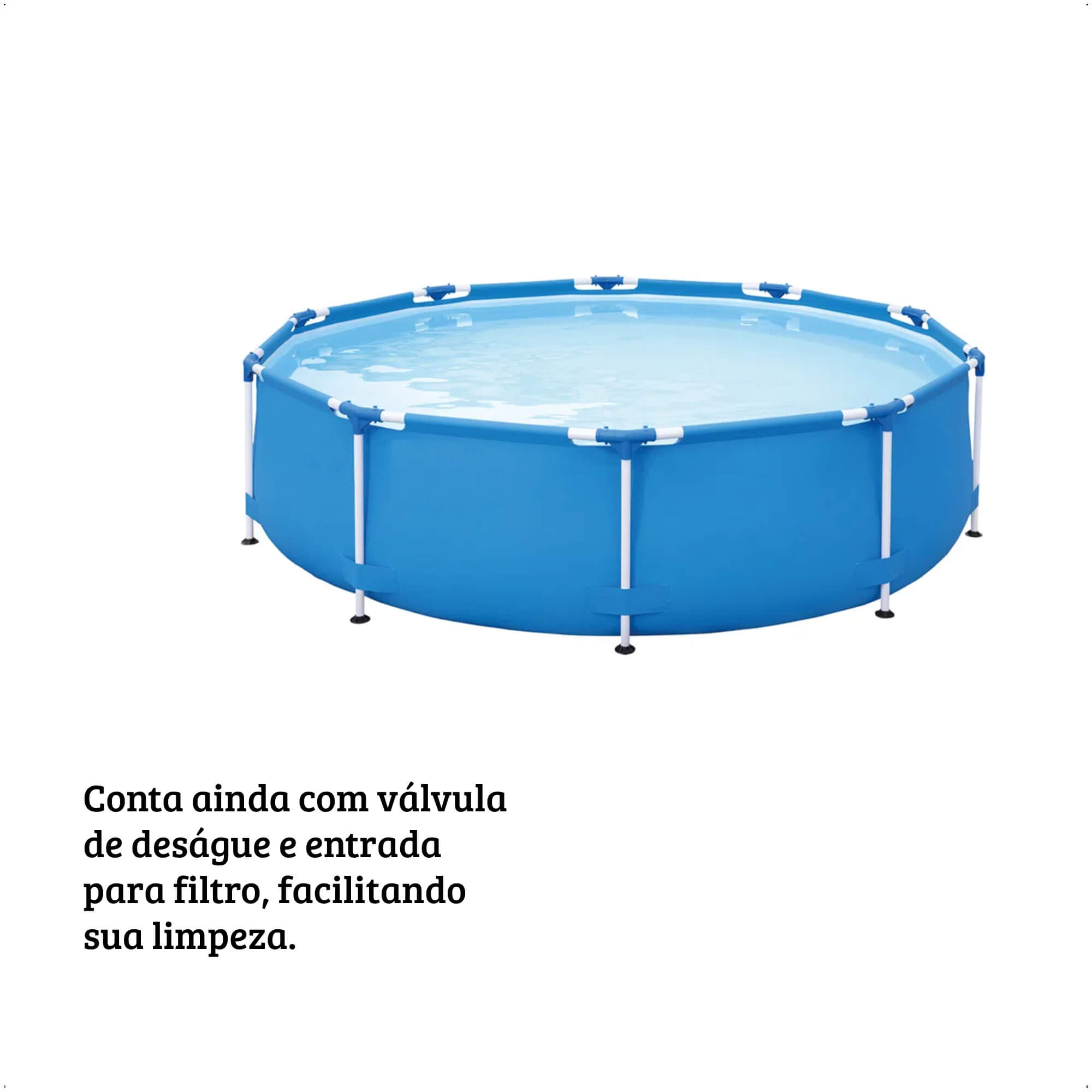 COMP Piscina Estruturada PVC 7000 Litros + Bomba filtragem Escolha Voltagem Piscina 7000 litros:220v