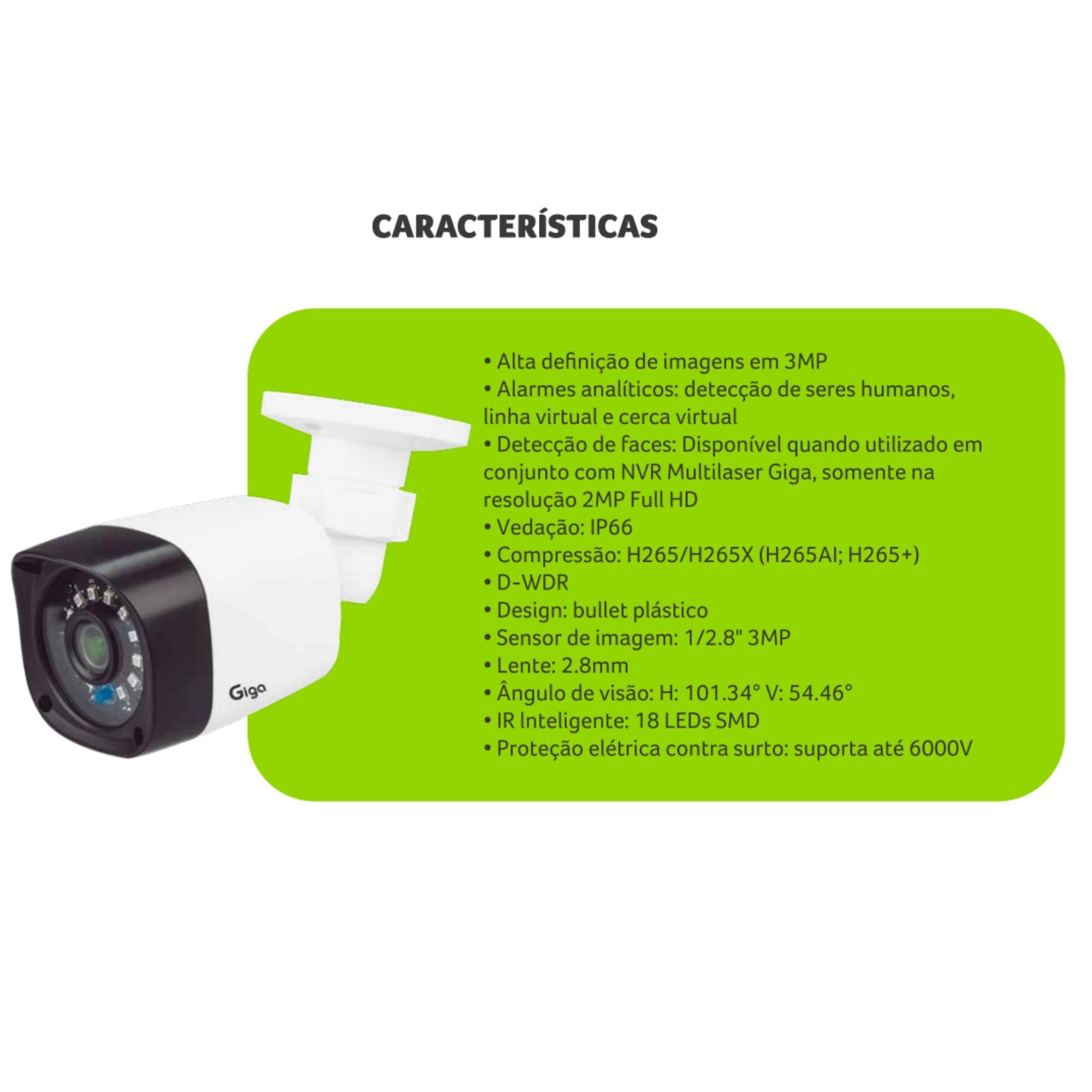 COMP Kit de Monitoramento HVR 16 Canais + 16 Câmeras de Segurança Dome 720P e Bullet 3MP + HD 2TB