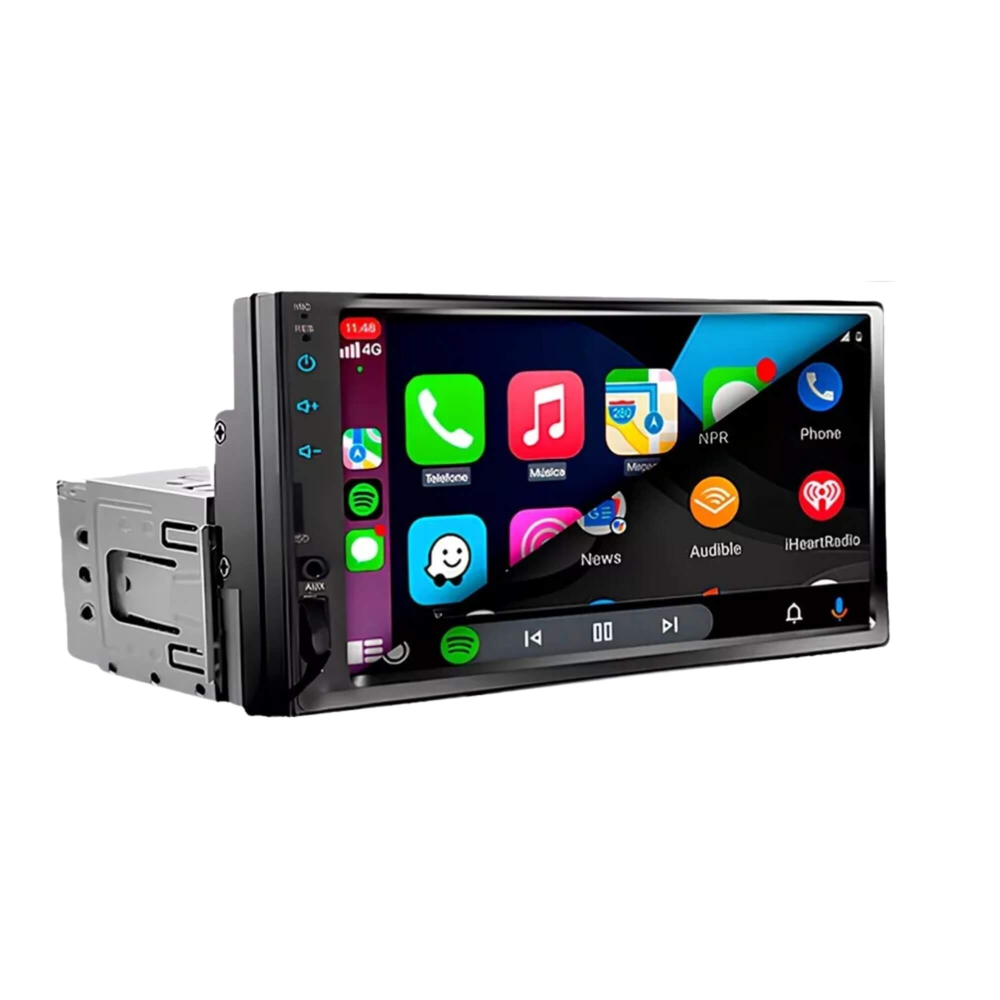 Multimídia 1 Din Mp5 7 Pol Full Touch Espelhamento Entradas USB/SD/AUX Cor Preto H-Tech - HT-2730CA