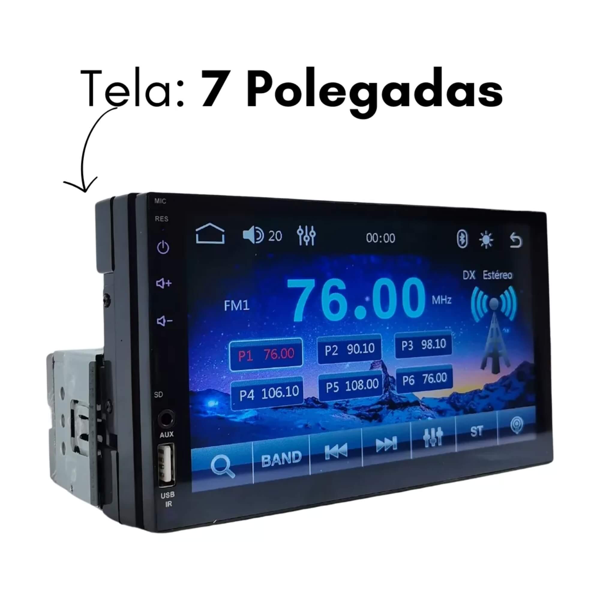 Multimídia 1 Din Mp5 7 Pol Full Touch Espelhamento Entradas USB/SD/AUX Cor Preto H-Tech - HT-2730CA
