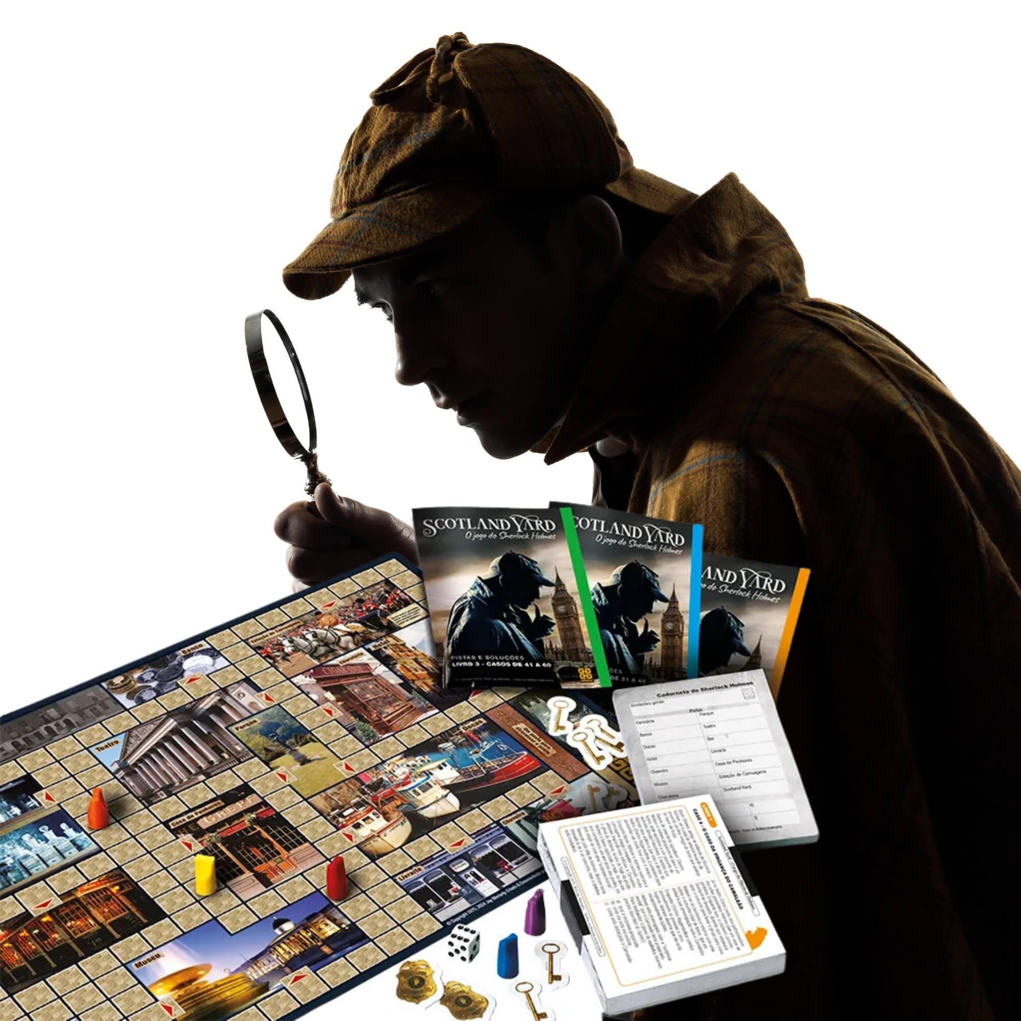 Jogo de Tabuleiro Scotland Yard Sherlock Holmes 2 a 6 Participantes Grow - 01730