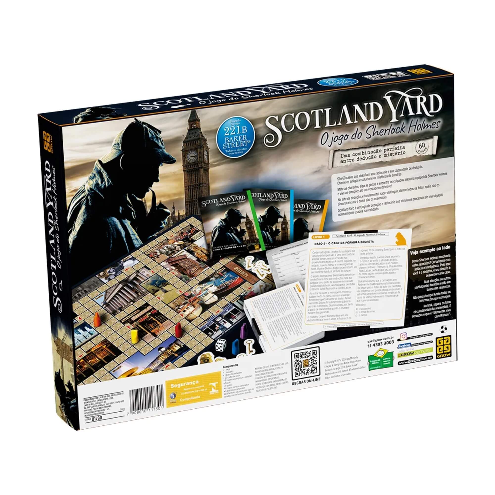 Jogo de Tabuleiro Scotland Yard Sherlock Holmes 2 a 6 Participantes Grow - 01730