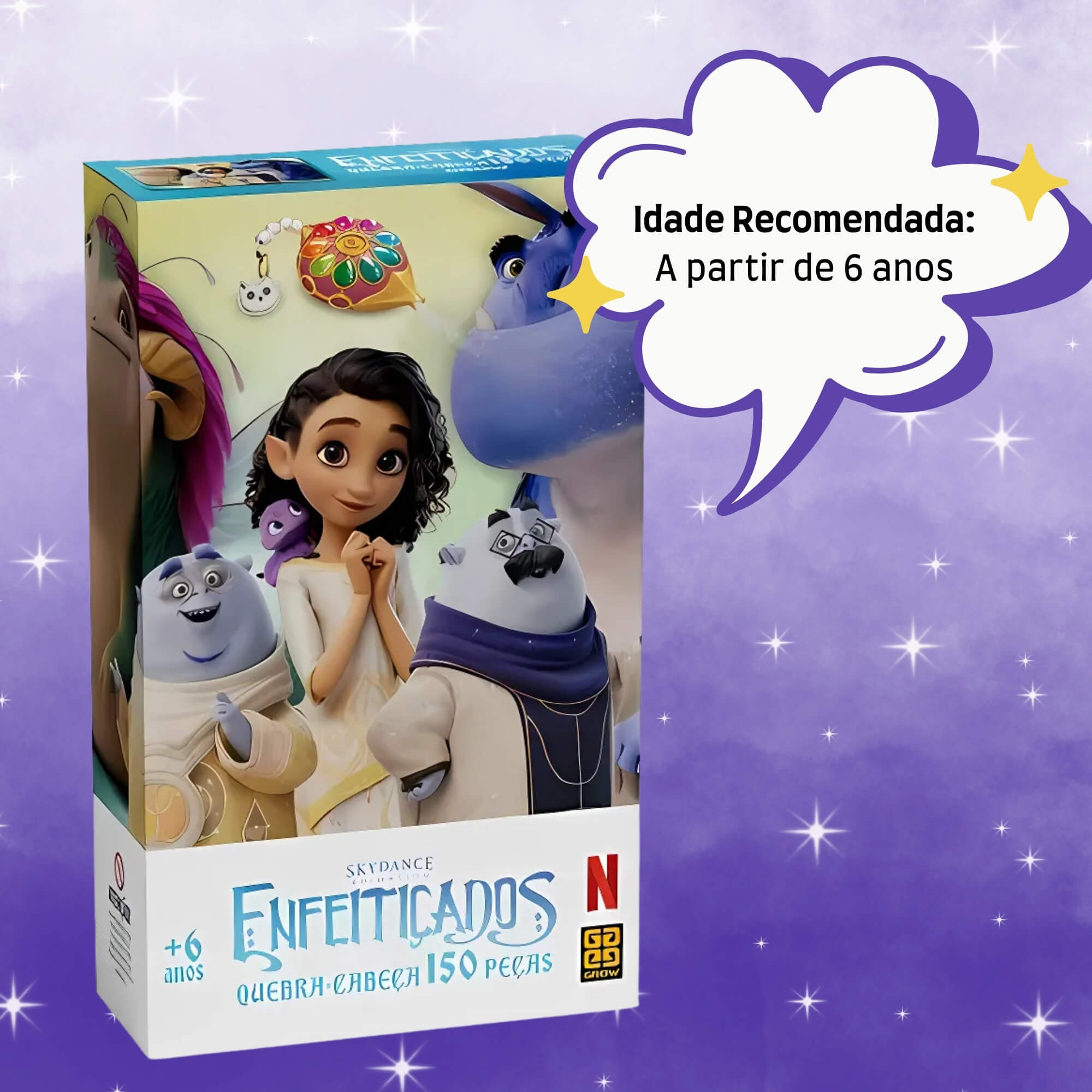 Quebra-Cabeça Enfeitiçados 150 Peças Grow - 04749