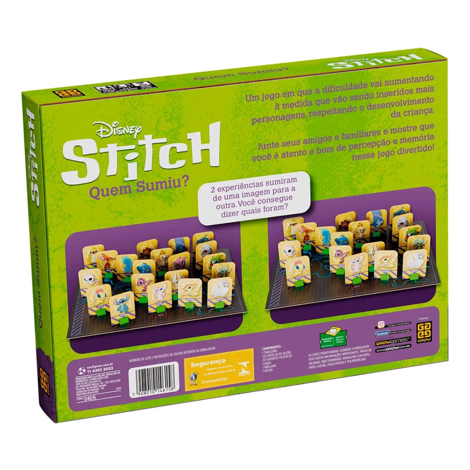 Jogo de Tabuleiro Quem Sumiu? Stitch Grow - 04615