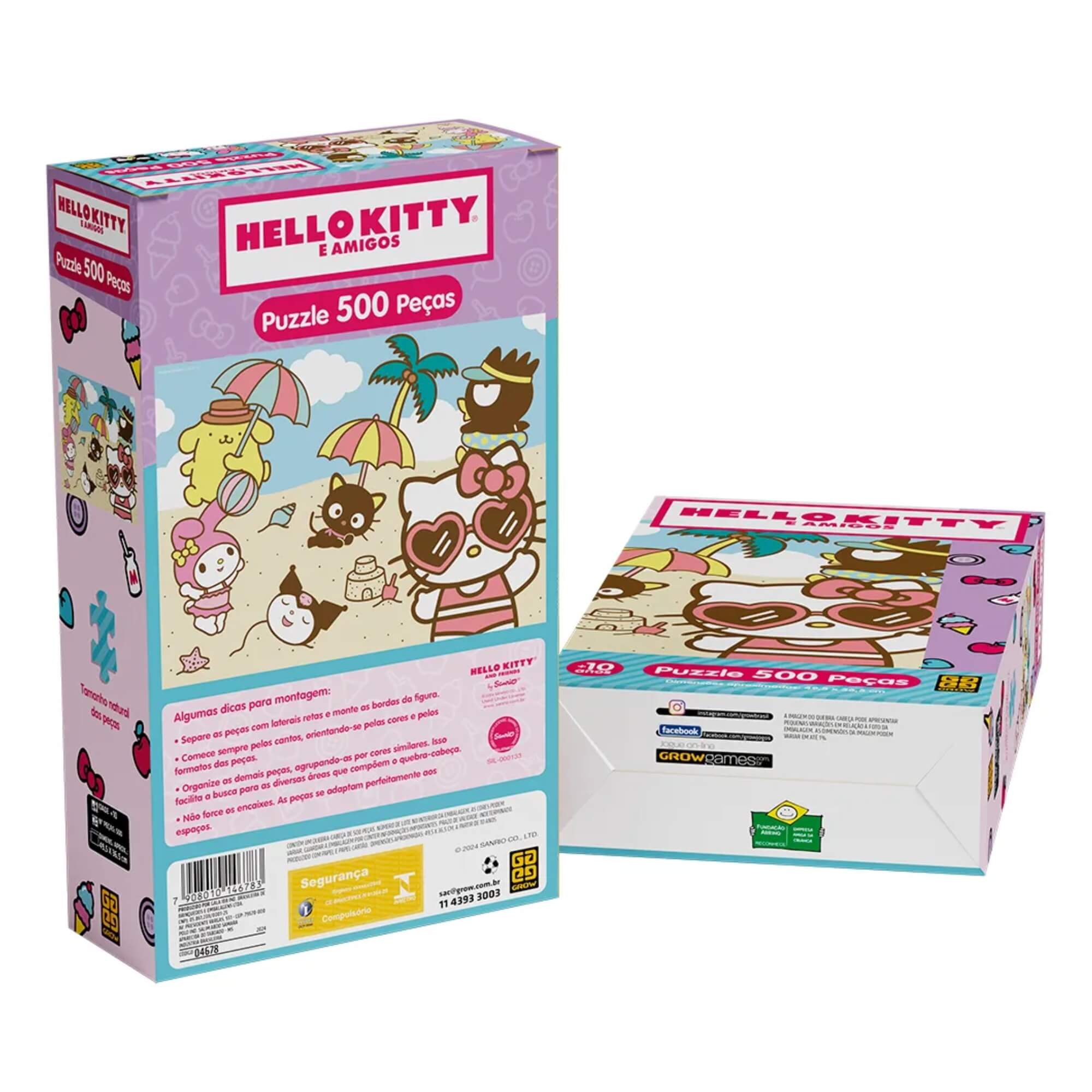 Quebra-Cabeça Hello Kitty e Amigos 500 Peças Grow - 04678