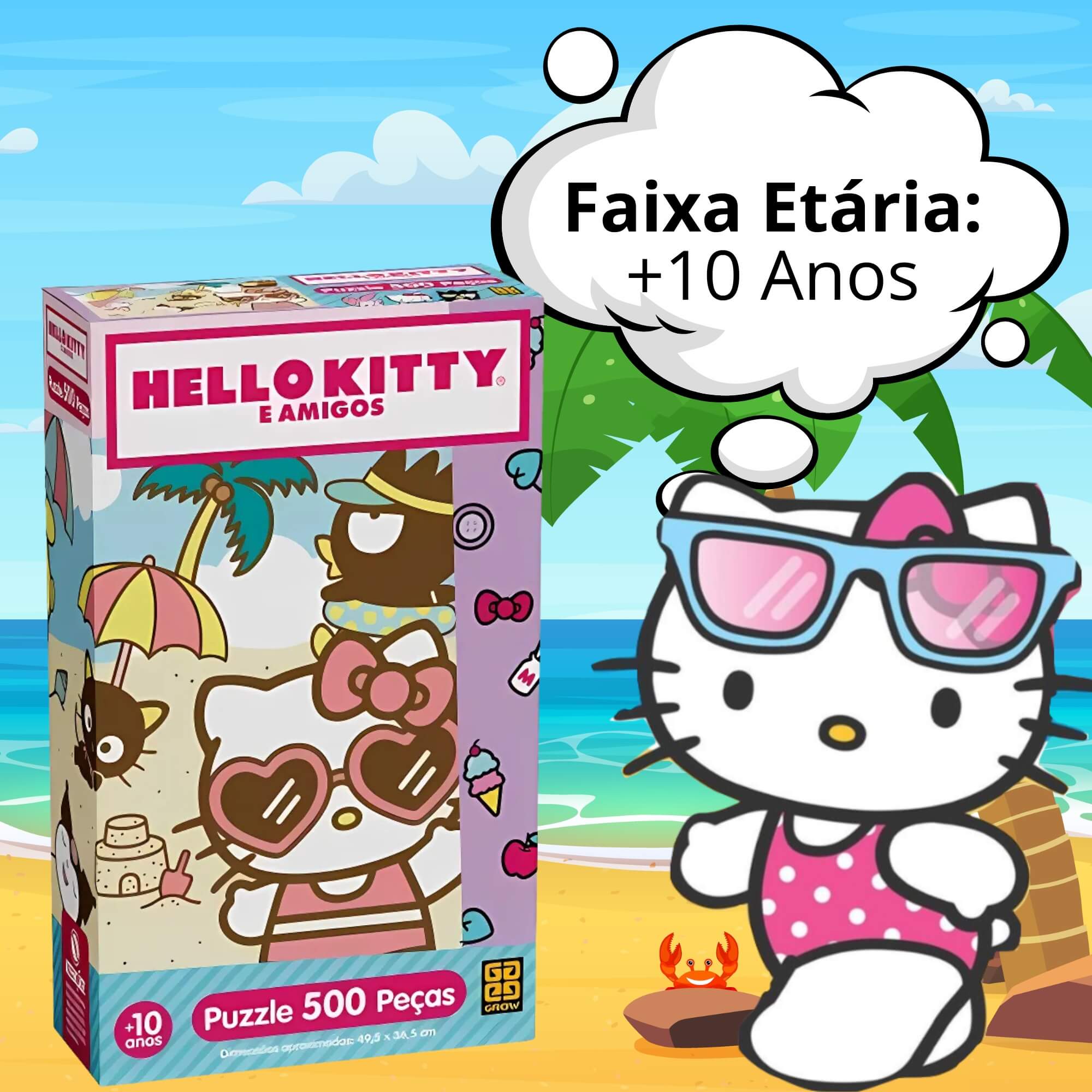 Quebra-Cabeça Hello Kitty e Amigos 500 Peças Grow - 04678