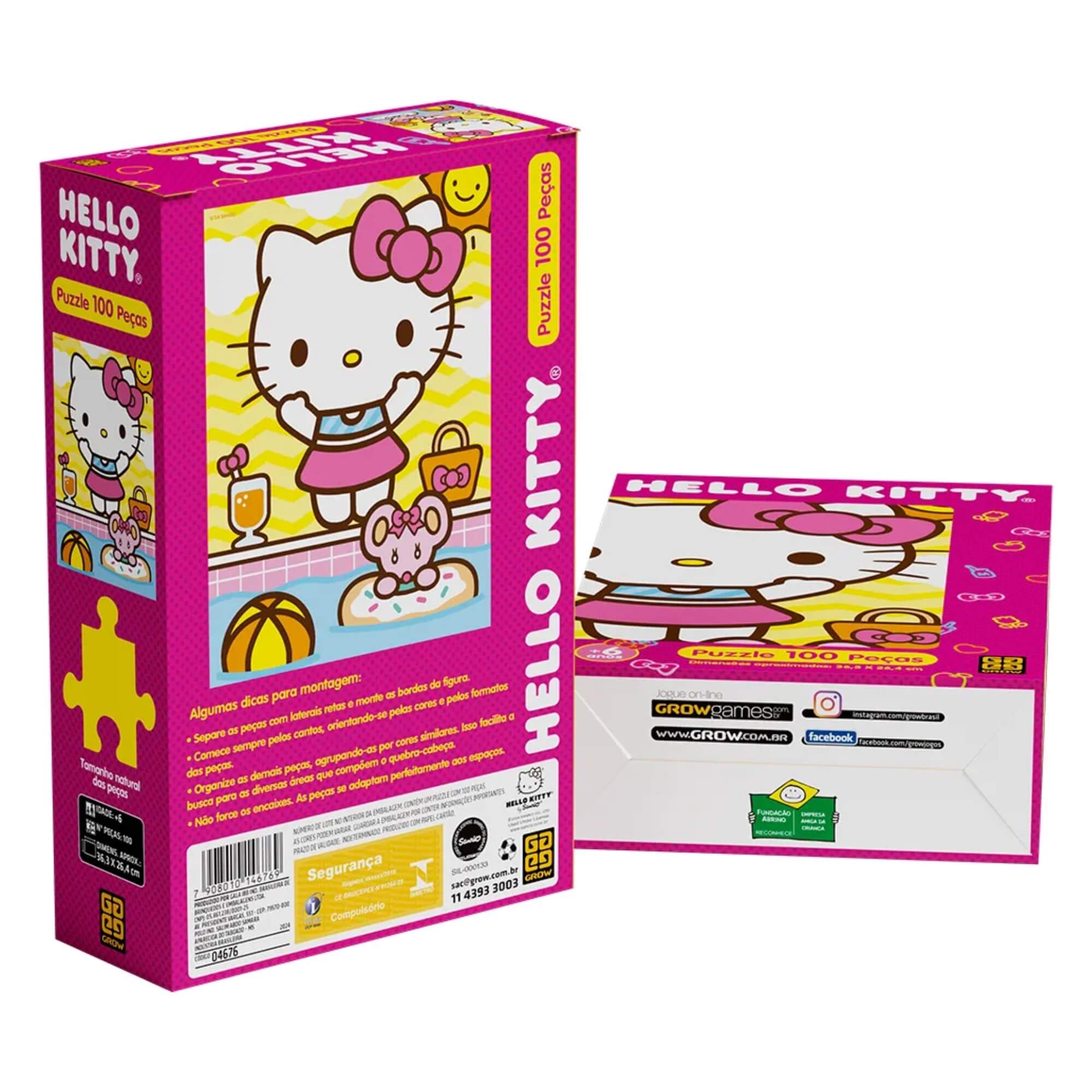 Quebra-Cabeça Hello Kitty 100 Peças Grow - 04676