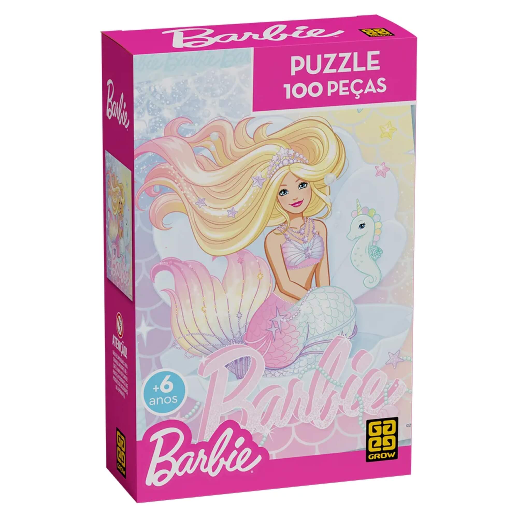 Quebra-Cabeça Barbie Brilhante 100 Peças Grow - 04587