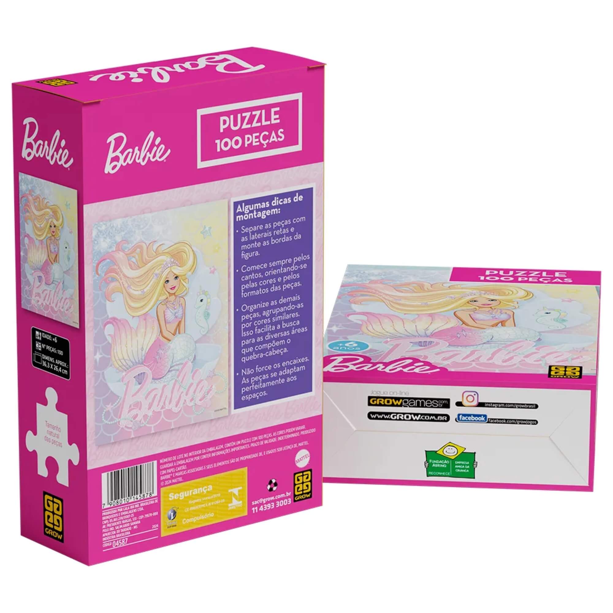 Quebra-Cabeça Barbie Brilhante 100 Peças Grow - 04587