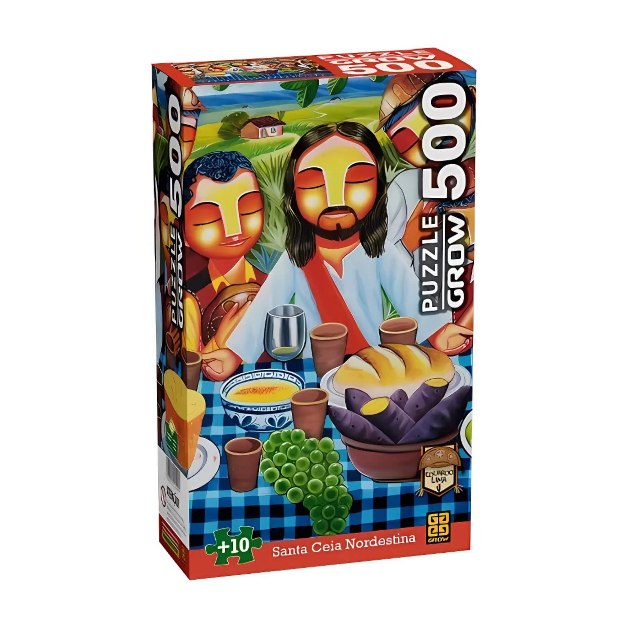 Quebra-Cabeça 500 Peças Santa Ceia Nordestina - Eduardo Lima Grow - 04599