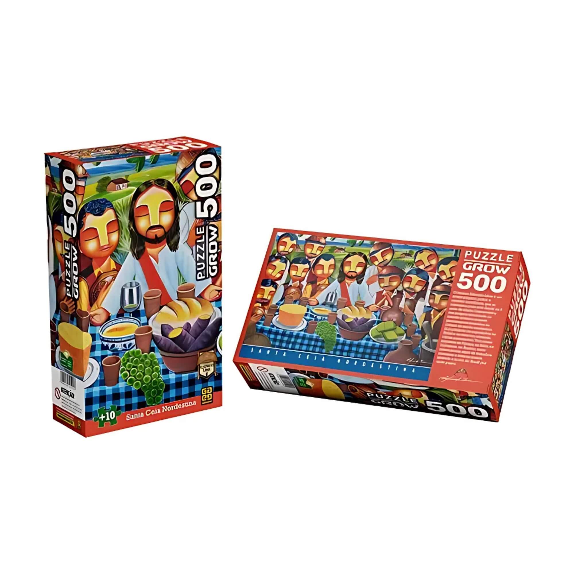 Quebra-Cabeça 500 Peças Santa Ceia Nordestina - Eduardo Lima Grow - 04599