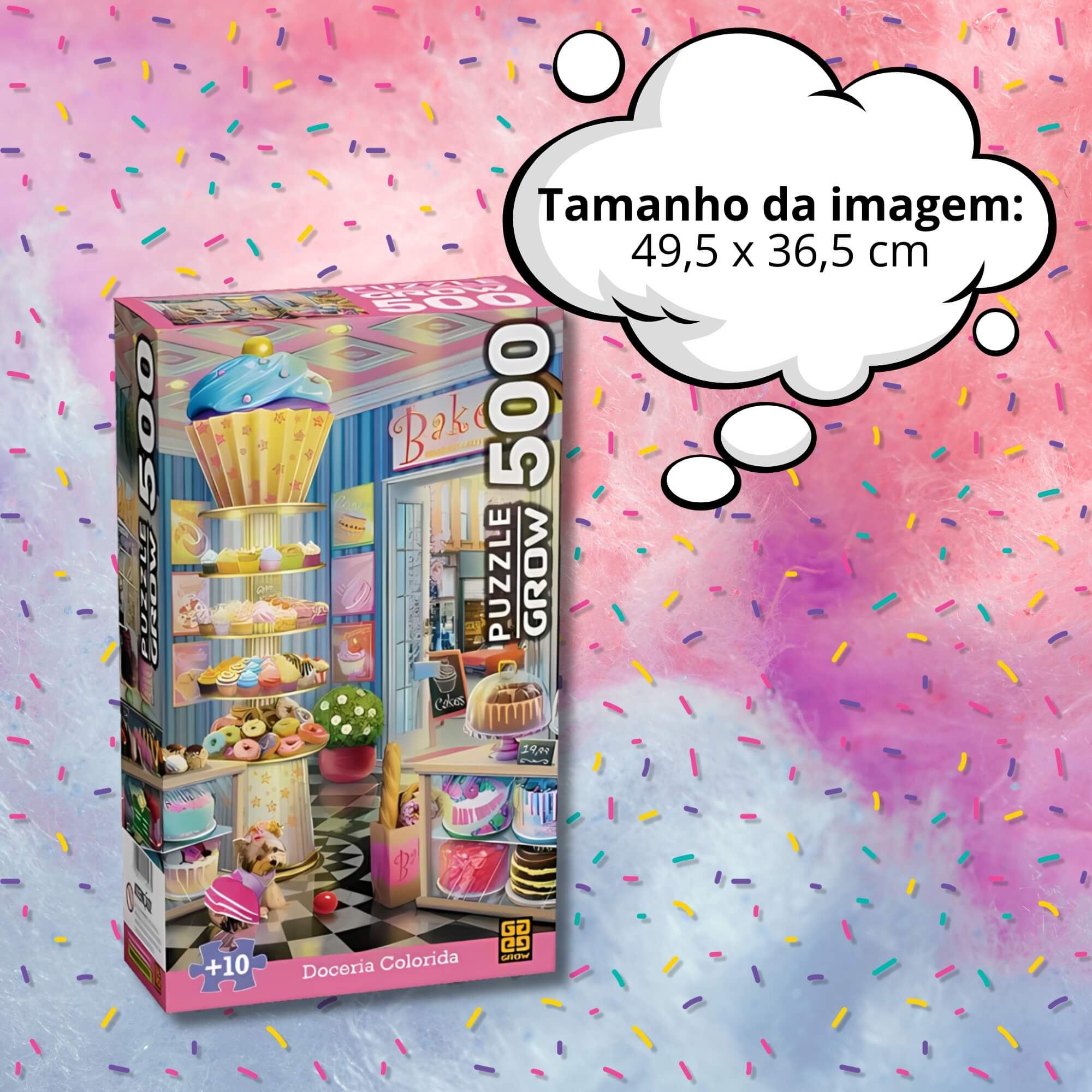 Quebra-Cabeça 500 Peças Doceria Colorida Grow - 04593