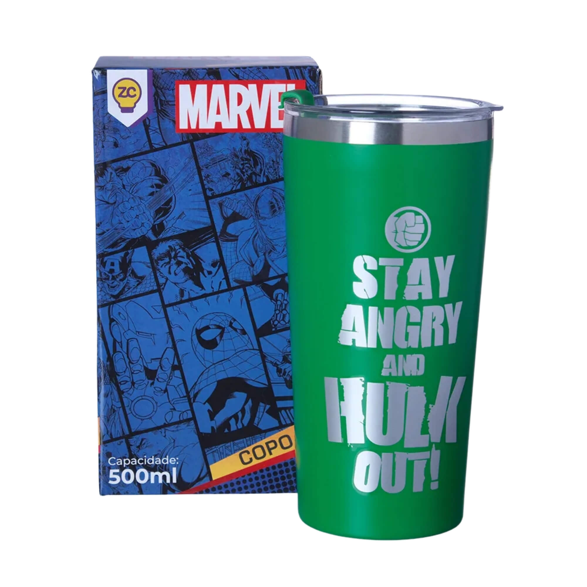 Copo Térmico Hulk Marvel 500ml Zona Criativa - 10025233