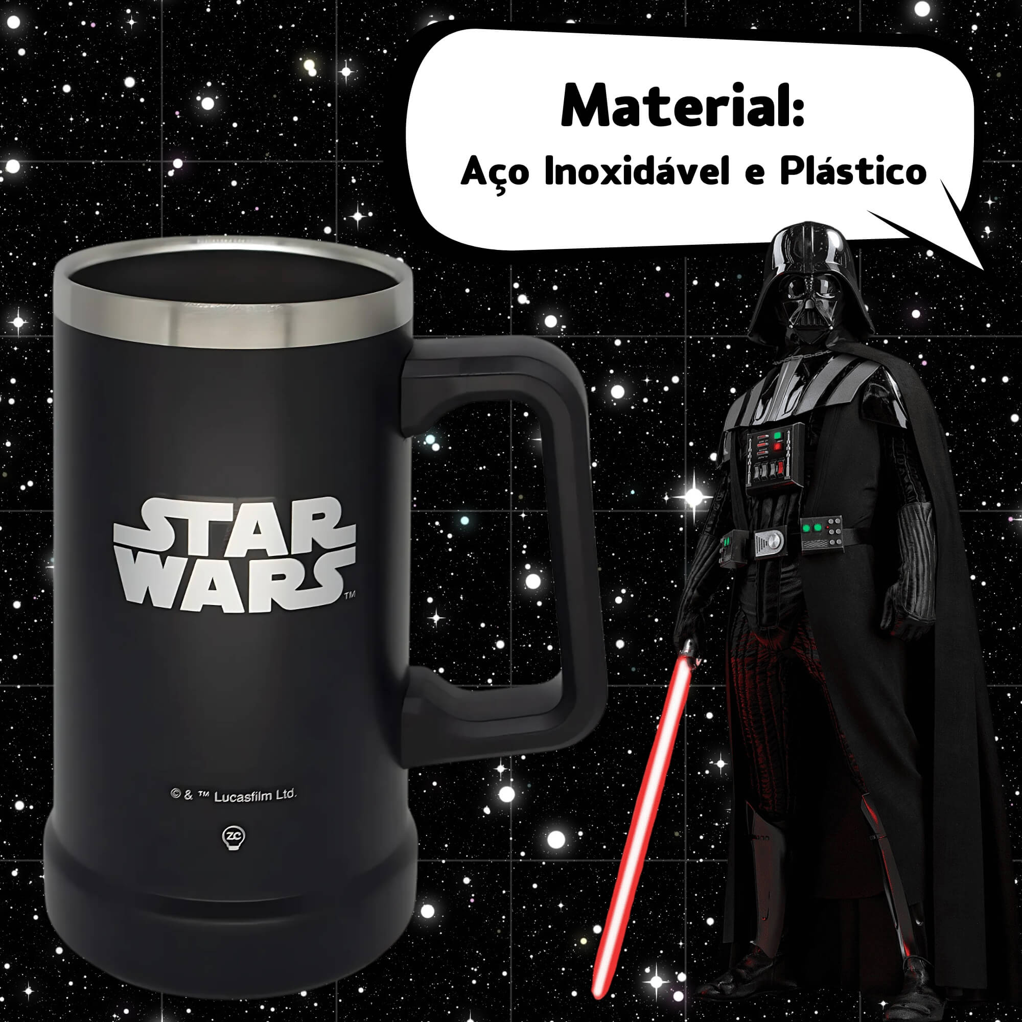 Canecão Térmico Star Wars Darth Vader 730ml Zona Criativa - 10025241