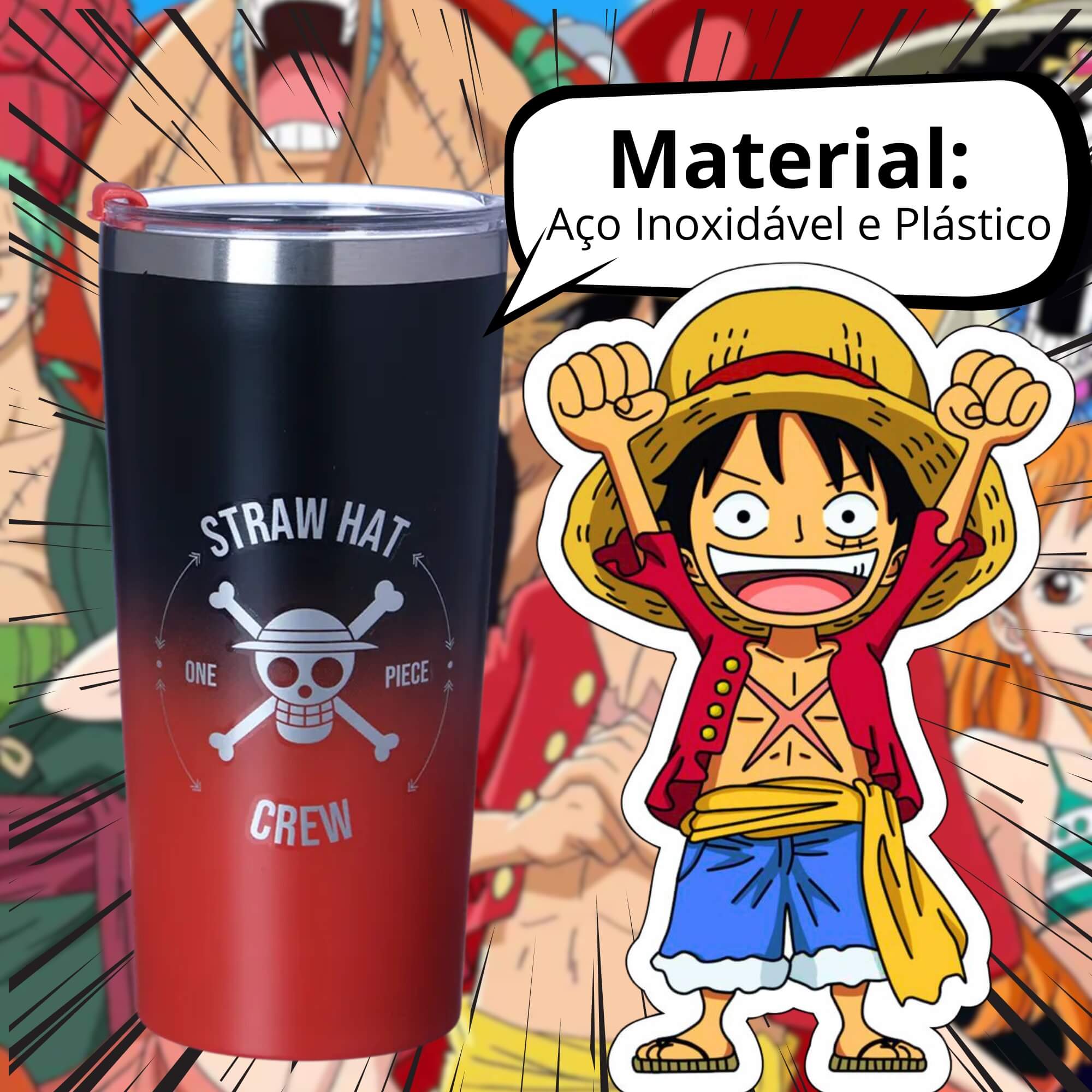 Copo Térmico One Piece 500ml Straw Hat Crew Zona Criativa - 10025247