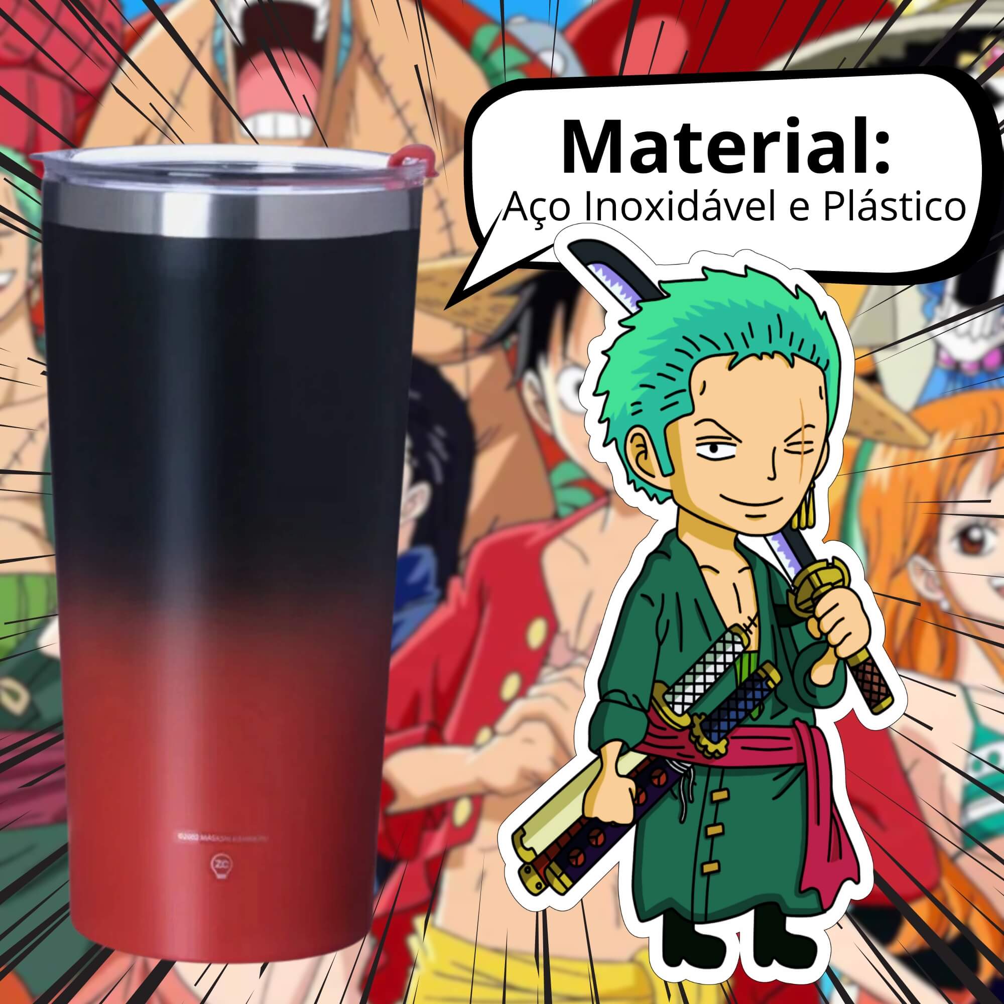 Copo Térmico One Piece 500ml Straw Hat Crew Zona Criativa - 10025247