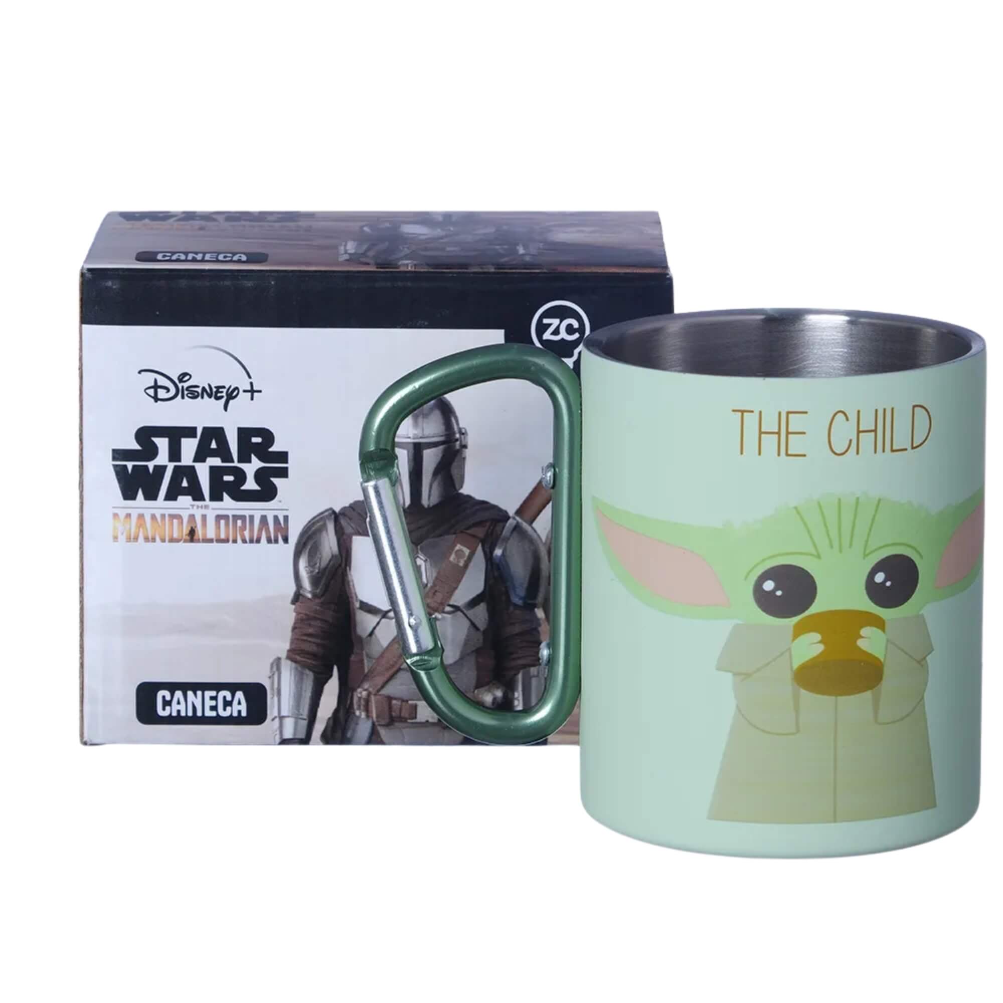 Caneca Mosquetão Baby Yoda 300ml The Mandalorian Zona Criativa - 10025288