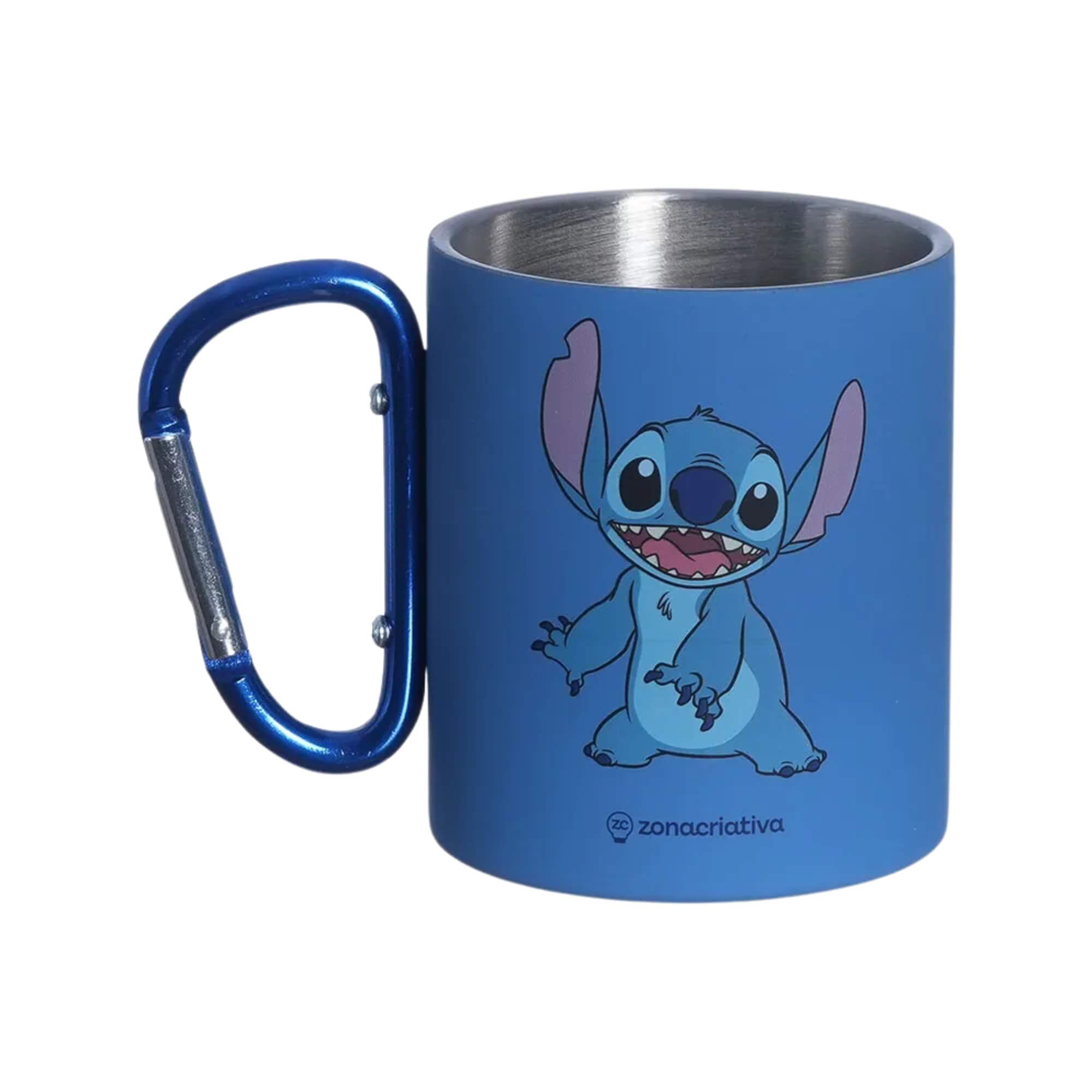 Caneca Mosquetão Stitch Disney 300ml Zona Criativa - 10025873