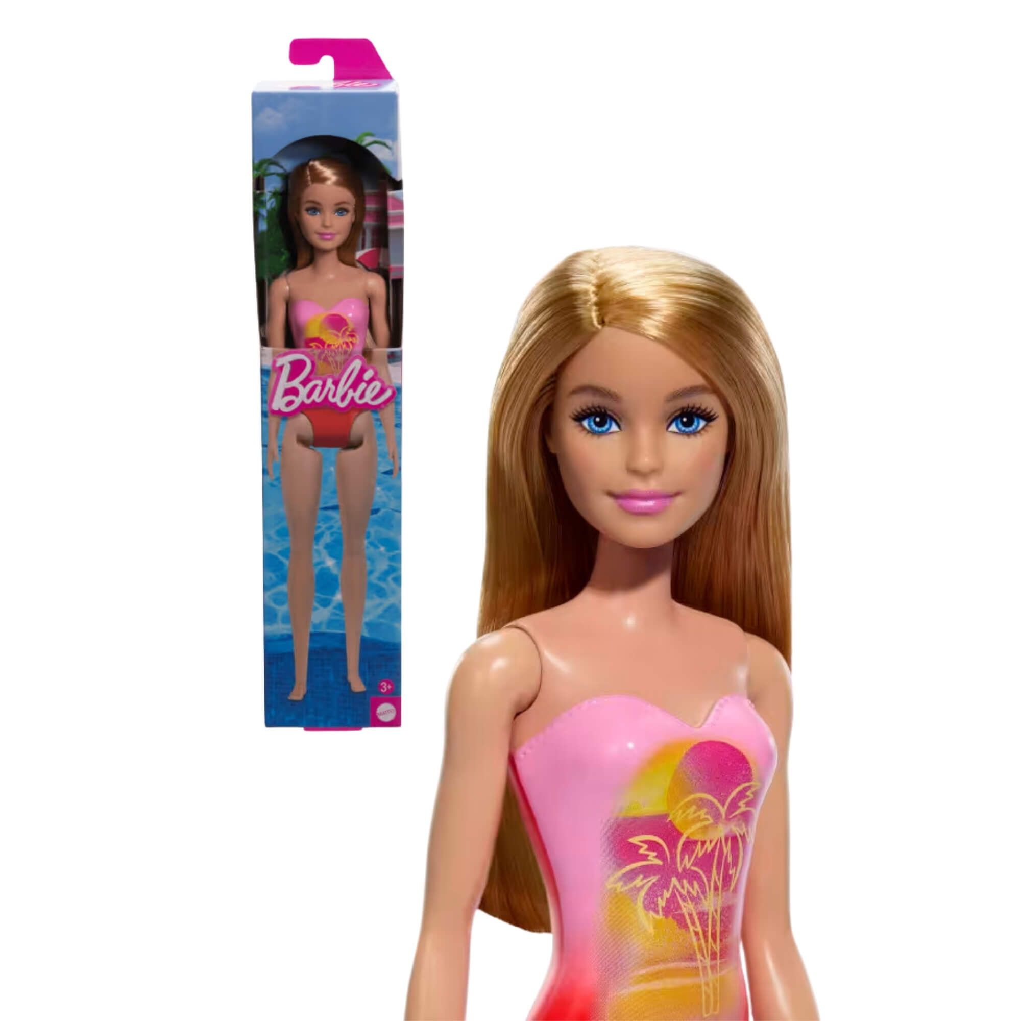 Barbie Fashion & Beauty Boneca Praia com Maiô 1 Unidade Sortida DWJ99 Mattel - 103801