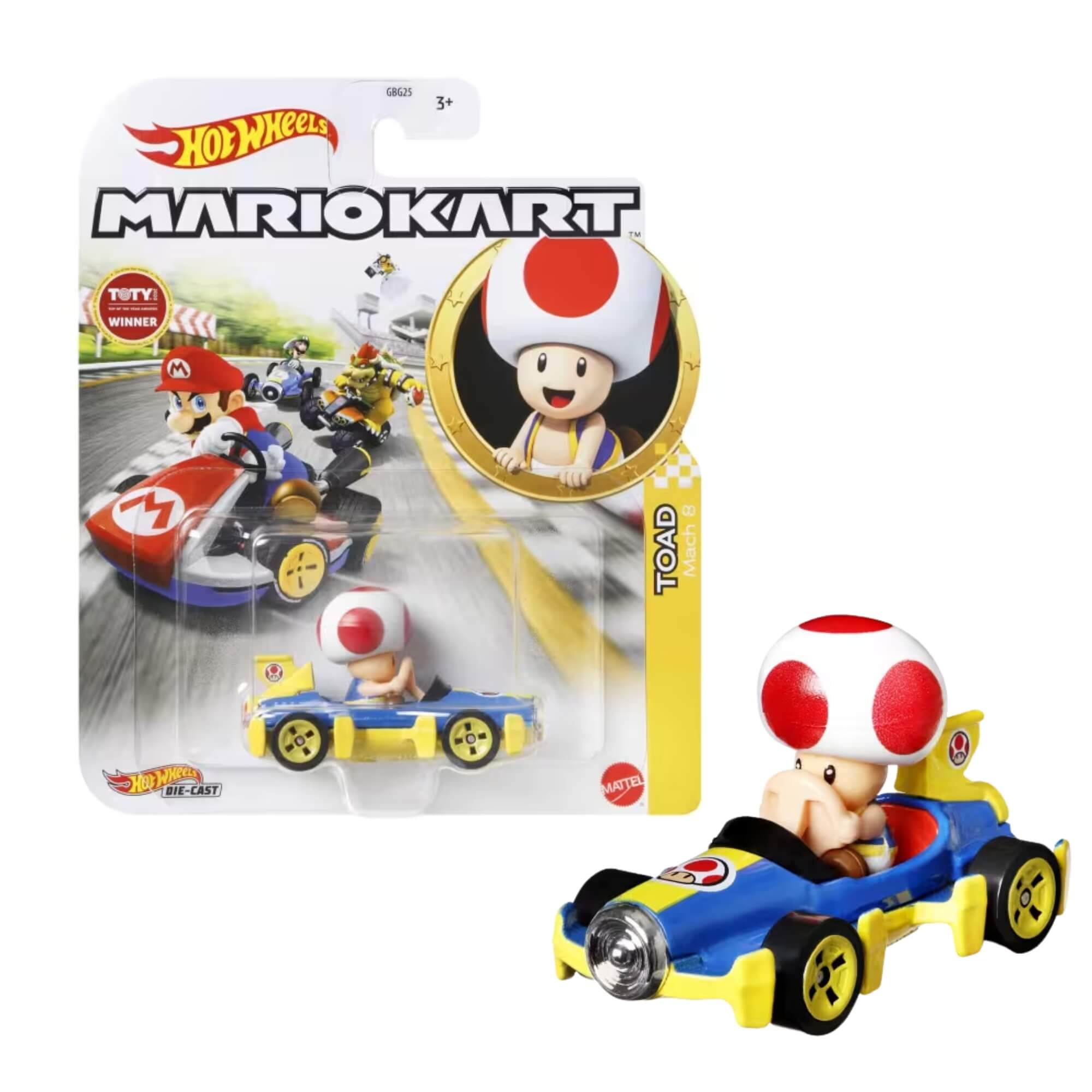 Hot Wheels Mario Kart Colecionável 1 Unidade Sortida Escala 1:64 GBG25 Mattel - 079823