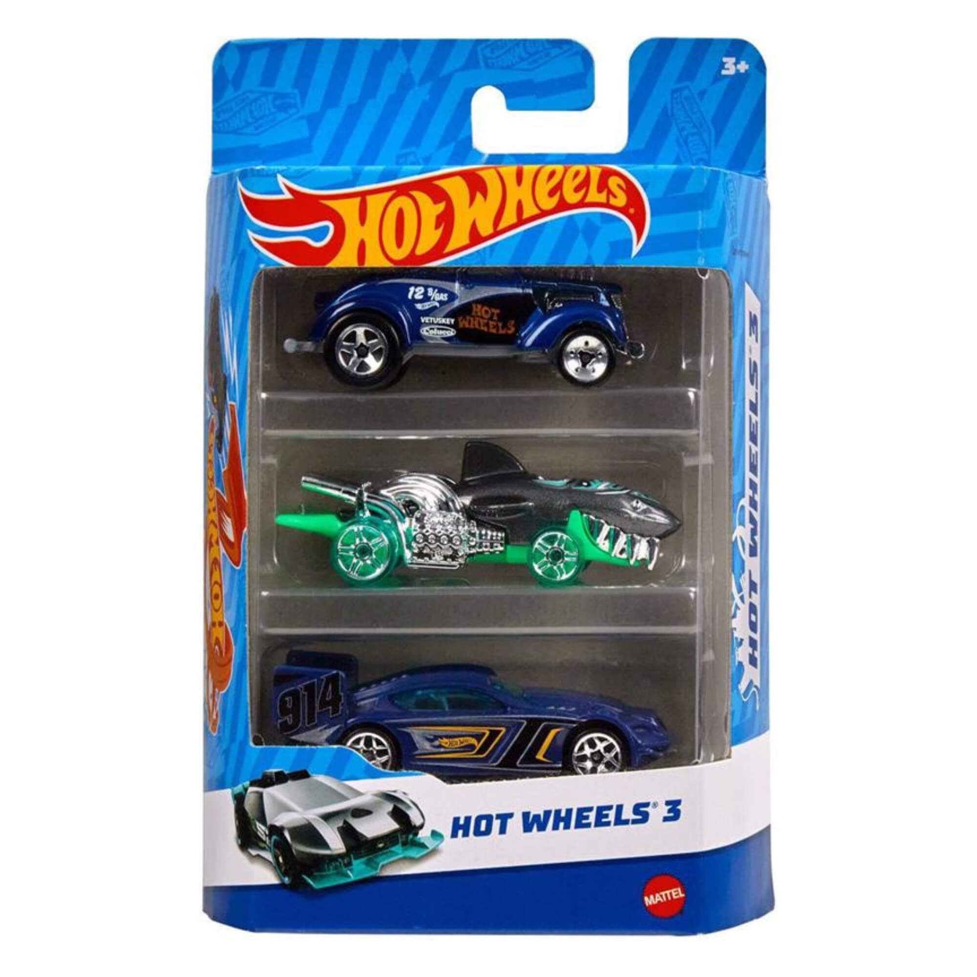 Hot Wheels Die Cast Pack Blister com 03 Carrinhos Sortidos Mattel - K5904 088148