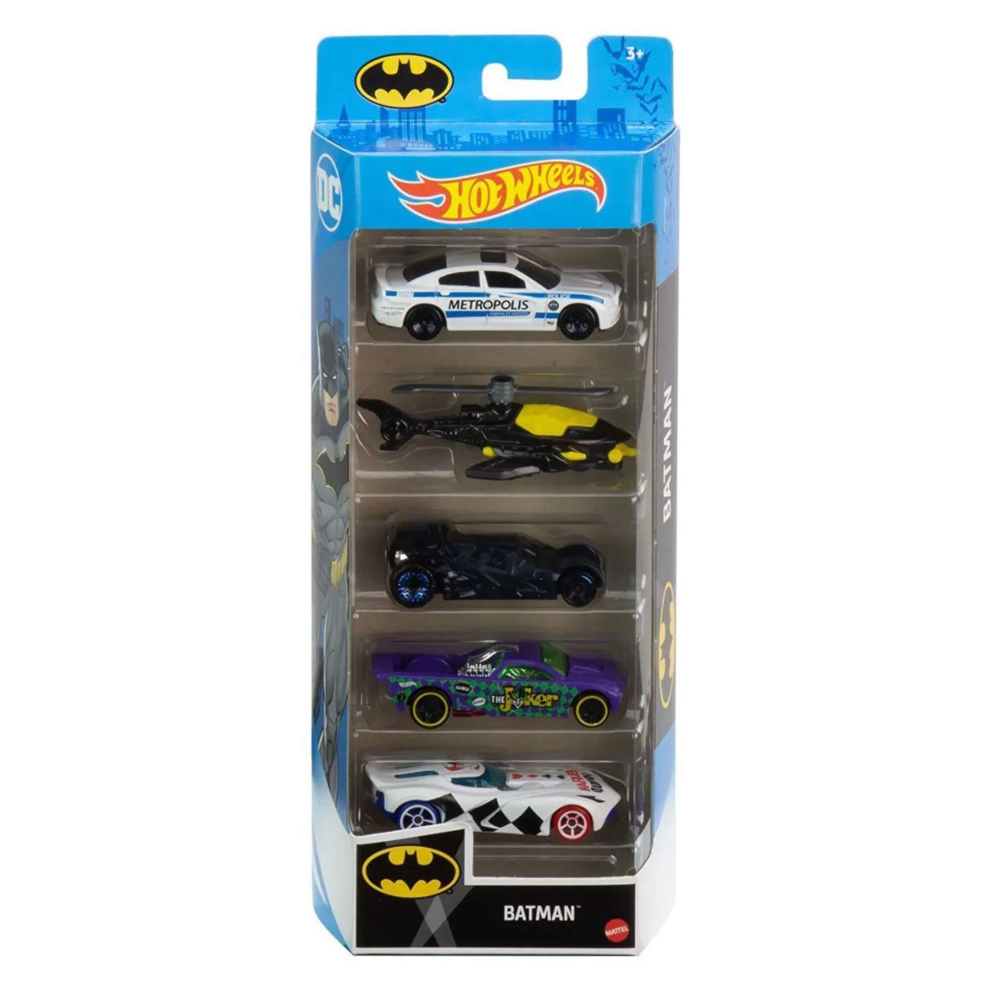 Hot Wheels Die Cast Pack com 5 Carrinhos Sortidos Blister 1806 Mattel - 016624