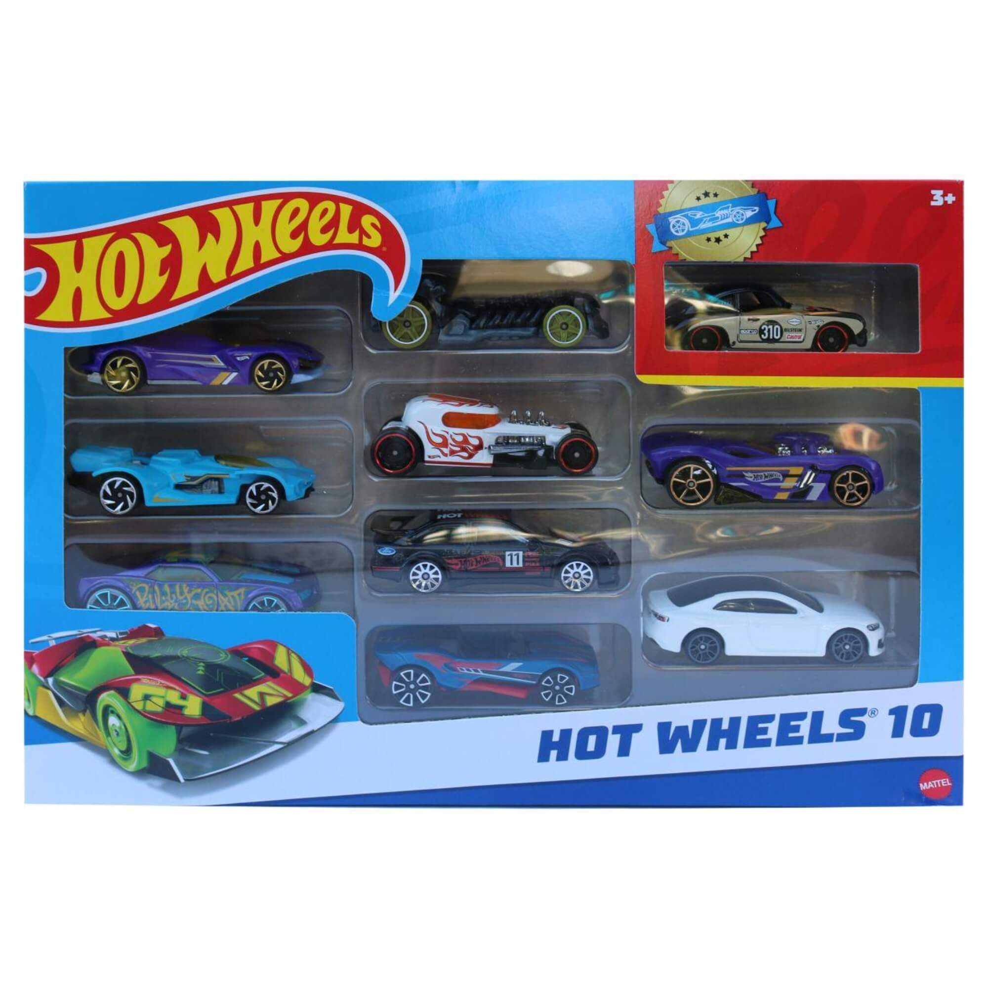 Hot Wheels Die Cast Pack com 10 Carrinhos Sortidos Mattel - 043870