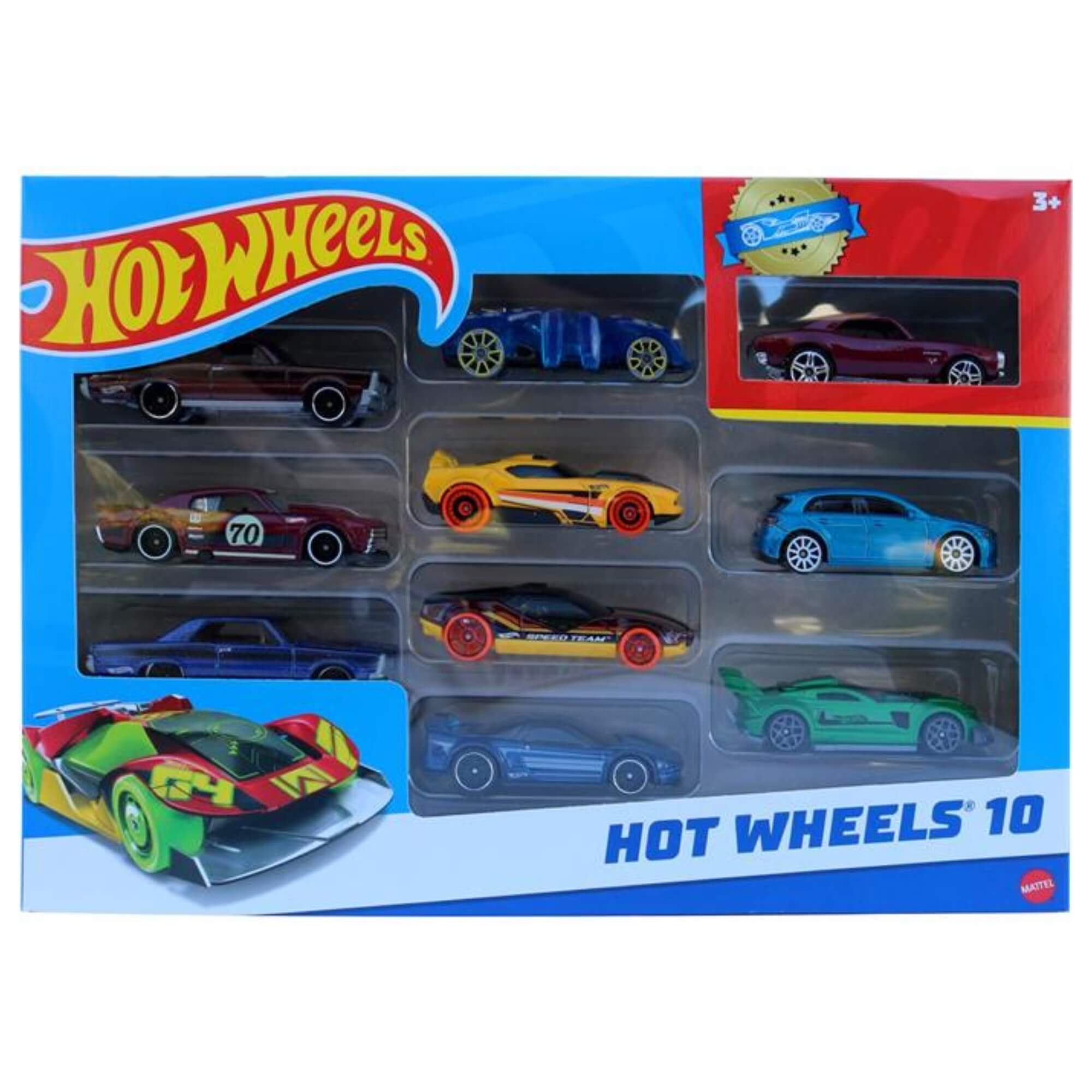 Hot Wheels Die Cast Pack com 10 Carrinhos Sortidos Mattel - 043870