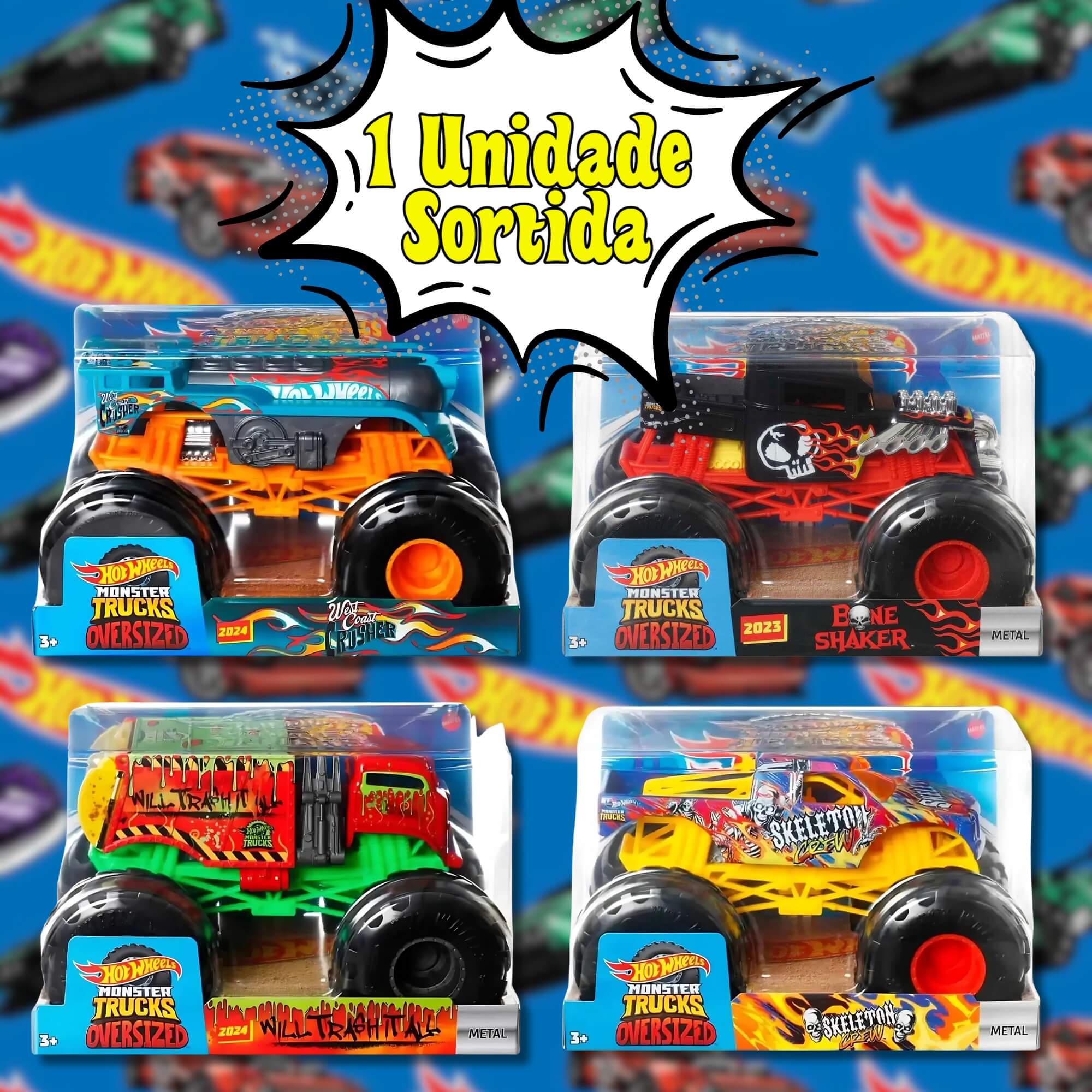 Hot Wheels Trucks Veiculo Escala 1:24 1 Carro Sortido FYJ83 Mattel - 076612