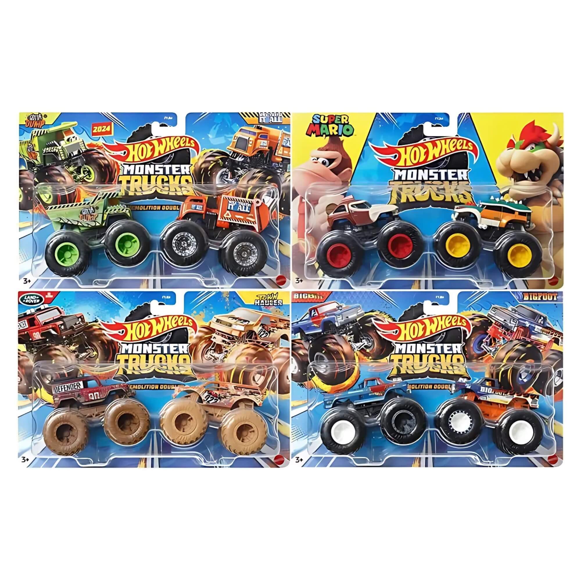 Hot Wheels Monster Trucks Escala 1:64 1 Pack com 2 Carrinhos Sortidos Mattel FYJ64 - 079821