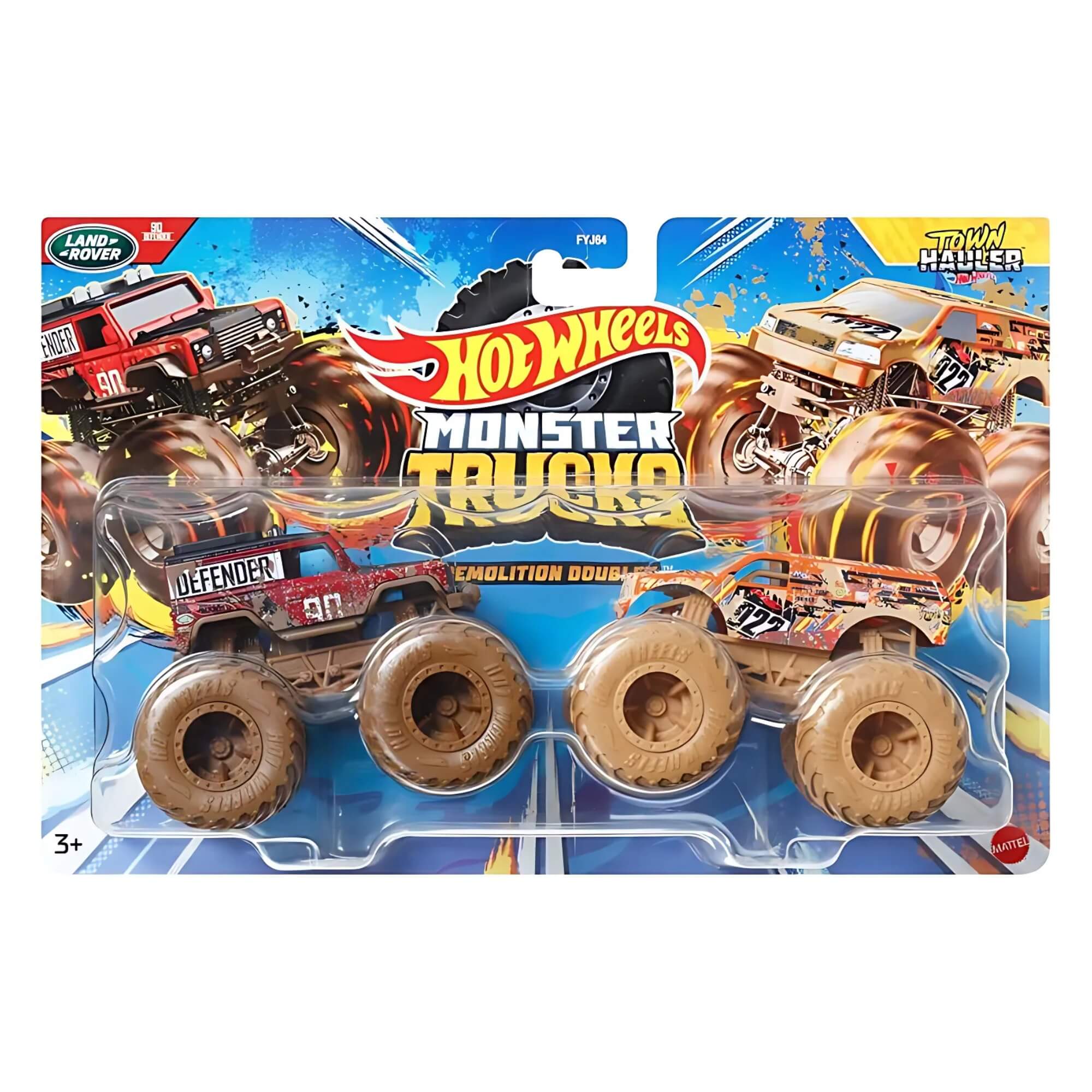 Hot Wheels Monster Trucks Escala 1:64 1 Pack com 2 Carrinhos Sortidos Mattel FYJ64 - 079821