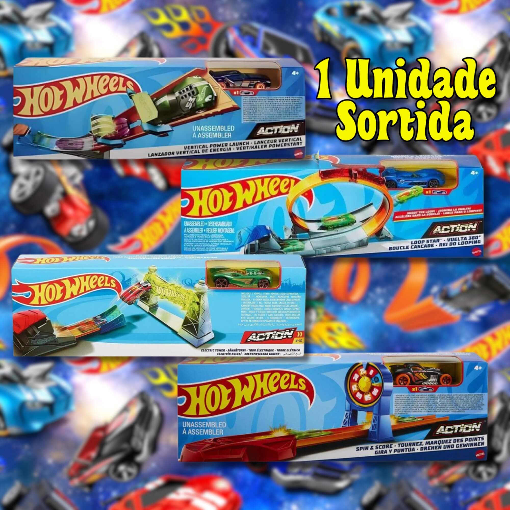 Hot Wheels Pista Action Acrobacia com 1 Carrinho Pista Sortida Mattel - FTH79 097690