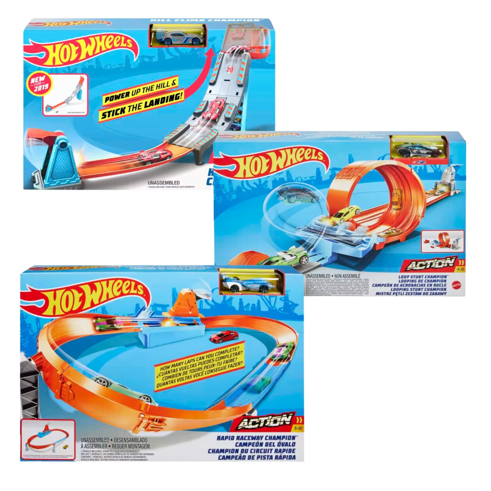 Hot Wheels Pista Action Campeonato 1 Unidade Sortida GBF81 Mattel - 076608