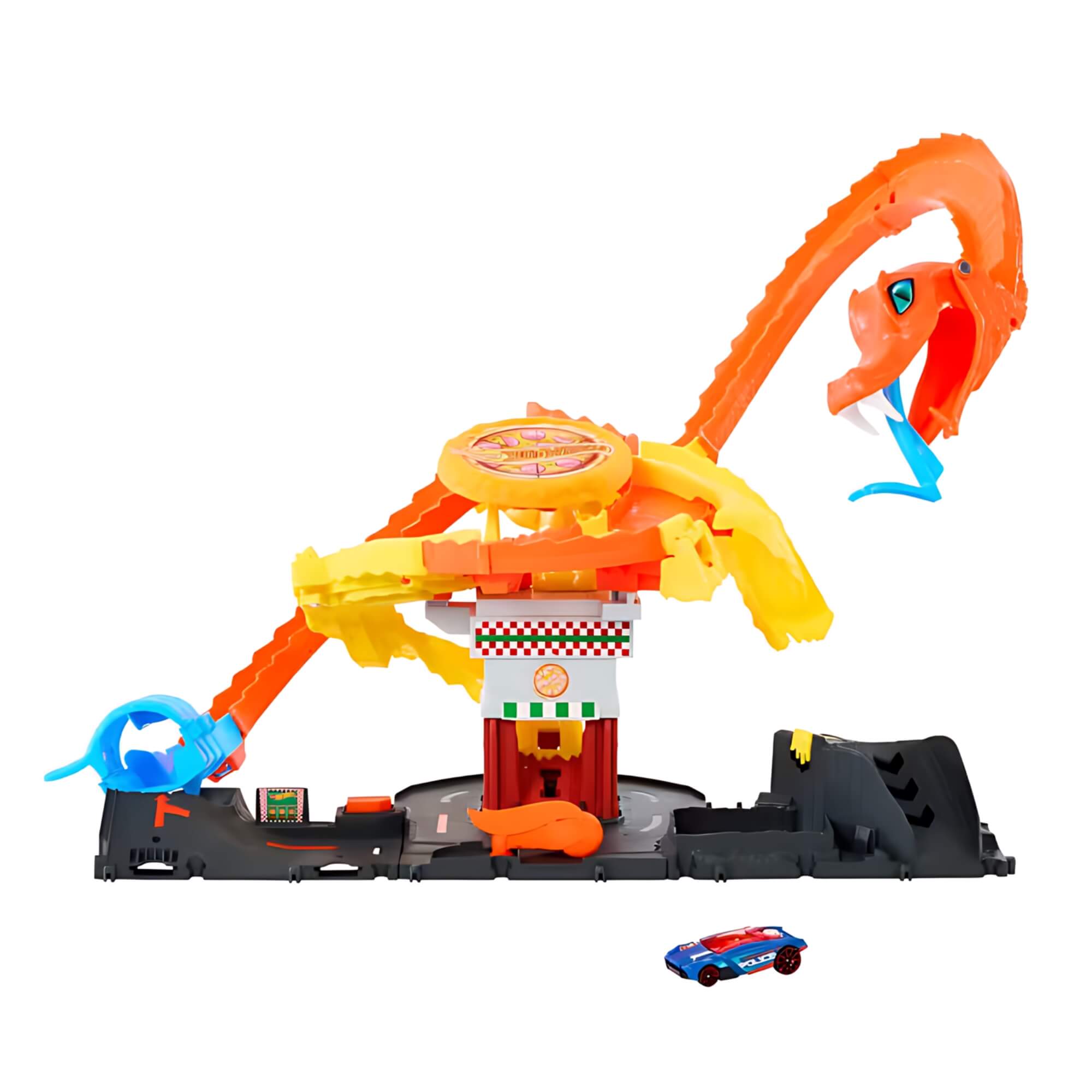 Hot Wheels City Pista de Brinquedo Ataque de Cobra vs Pizzaria C/ 1 Carro Hot Wheels 1:64 - 112723
