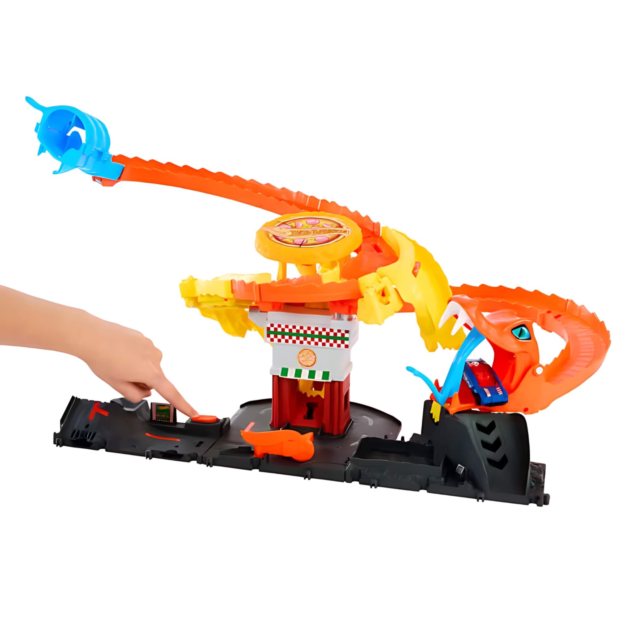 Hot Wheels City Pista de Brinquedo Ataque de Cobra vs Pizzaria C/ 1 Carro Hot Wheels 1:64 - 112723