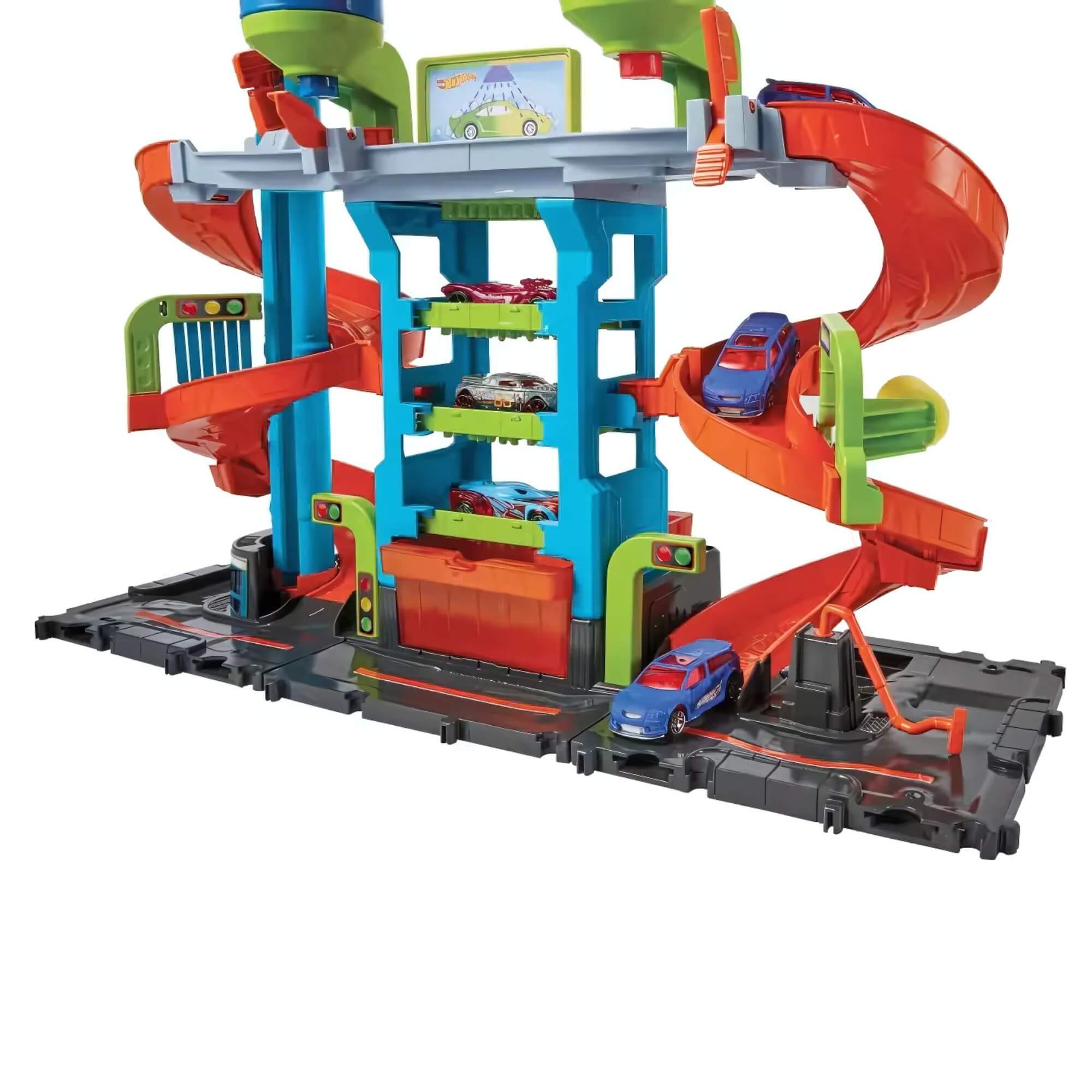 Hot Wheels Pista City Lava Rápido Mega Torre Colorsh com 1 Carrinho Mattel HDP05 - 099311