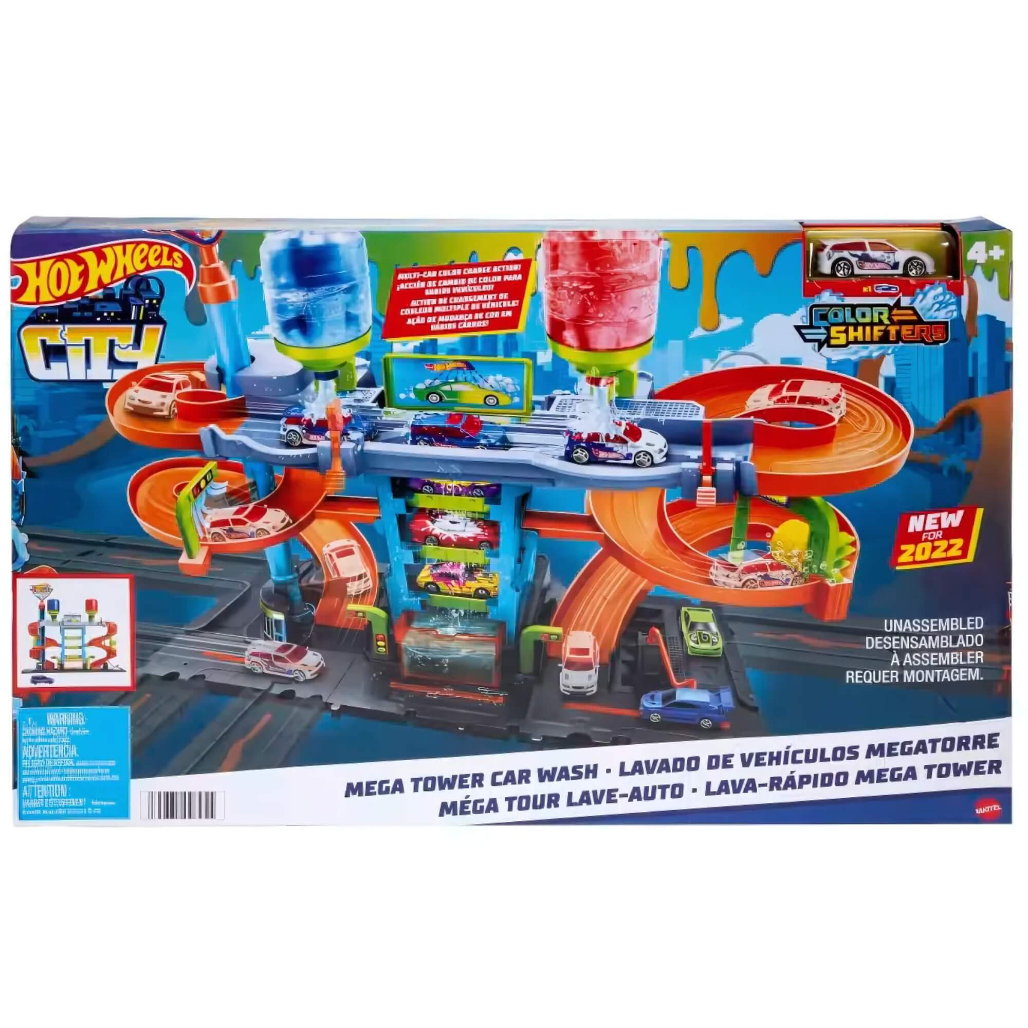 Hot Wheels Pista City Lava Rápido Mega Torre Colorsh com 1 Carrinho Mattel HDP05 - 099311